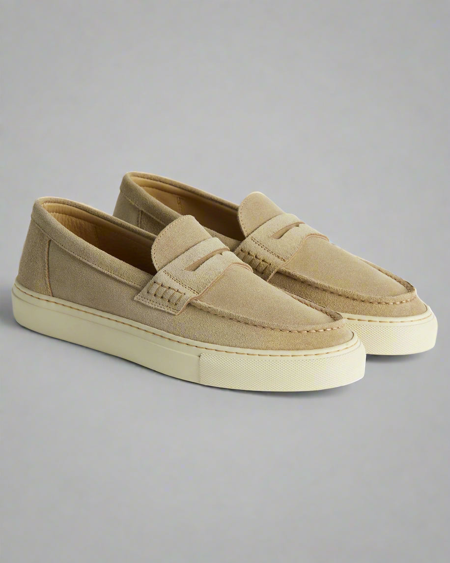 Vellano Marlewyn Suede Loafers in Beige