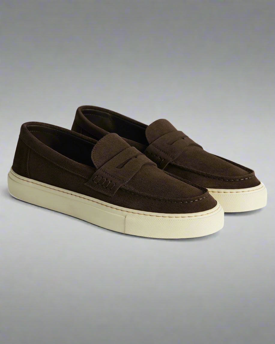 Vellano Marlewyn Suede Loafers in Dark Brown