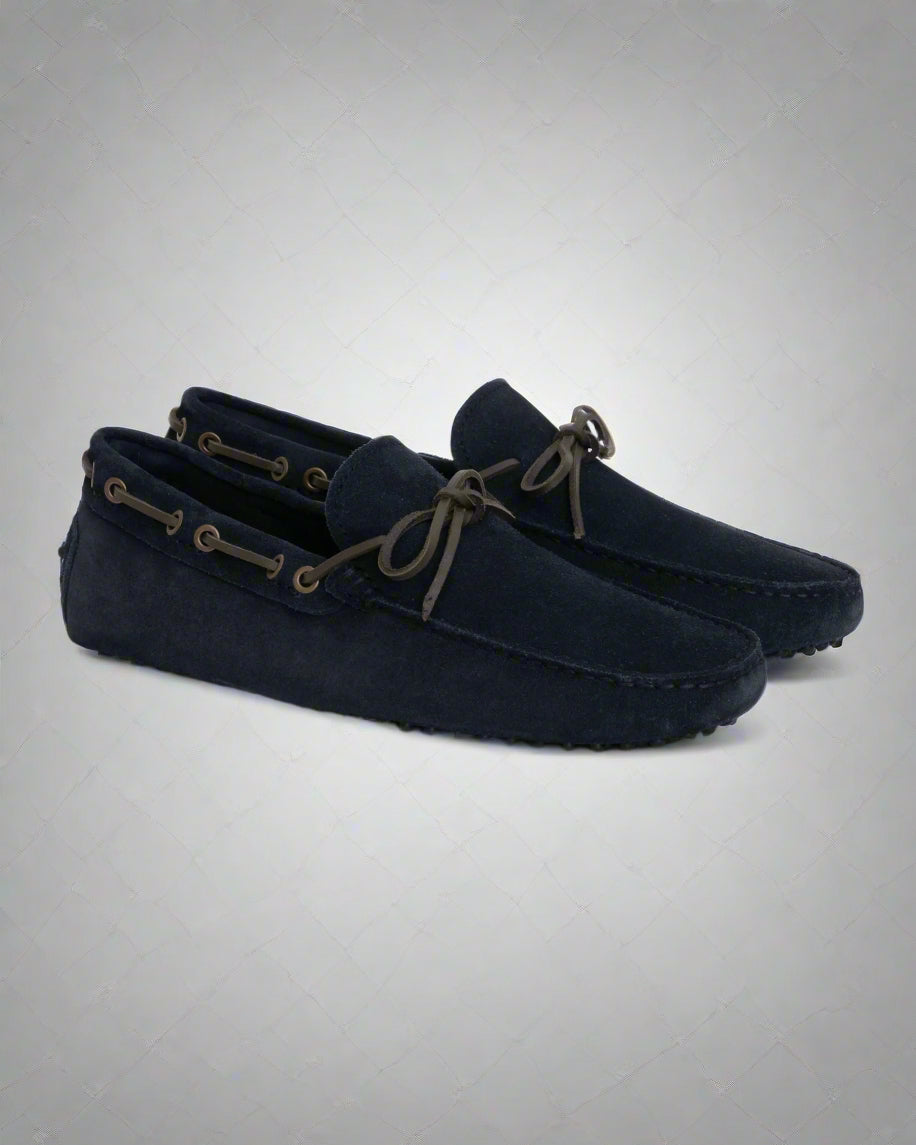 Vellano Eldwynd Two Tone Waterproof Suede Moccasins in Blue