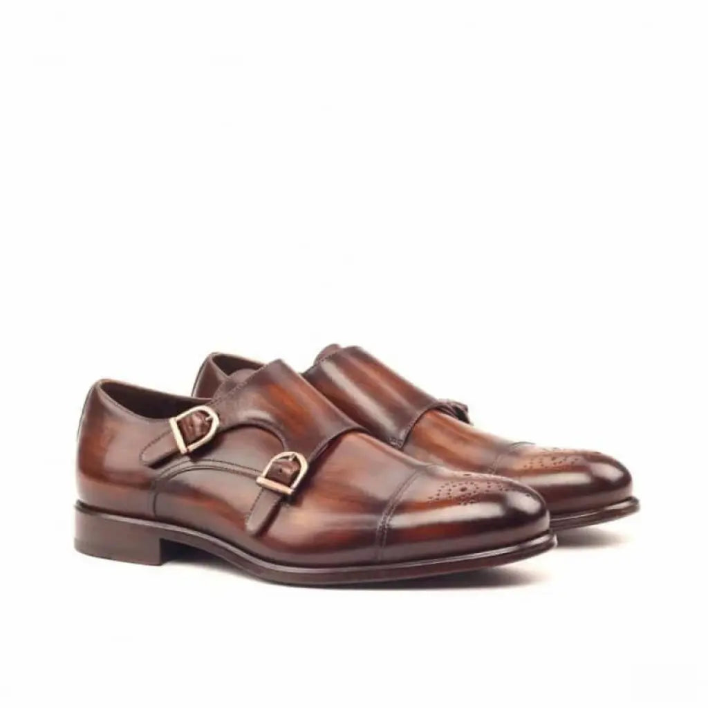 Vellano Premium Cognac Handpainted Strap Monk