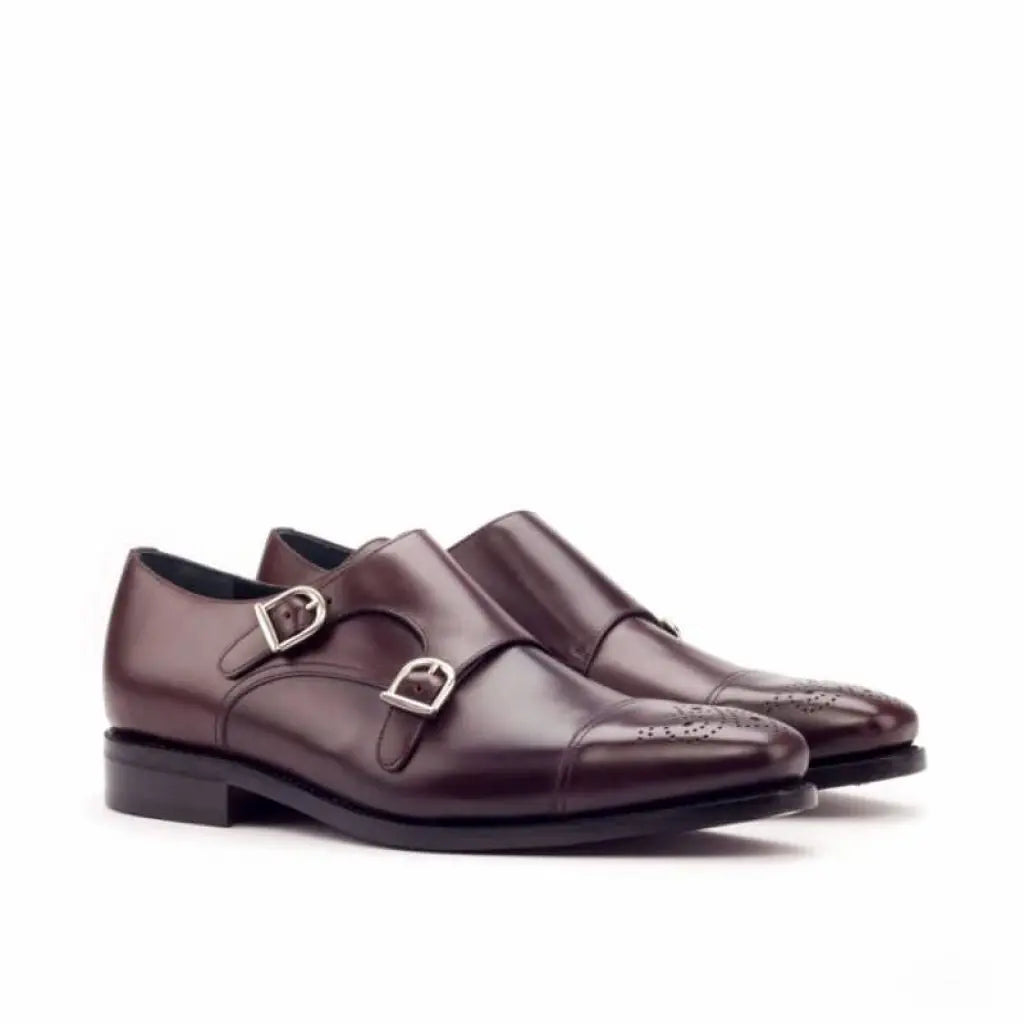 Vellano Oliver Burgundy Flat Toe Monk