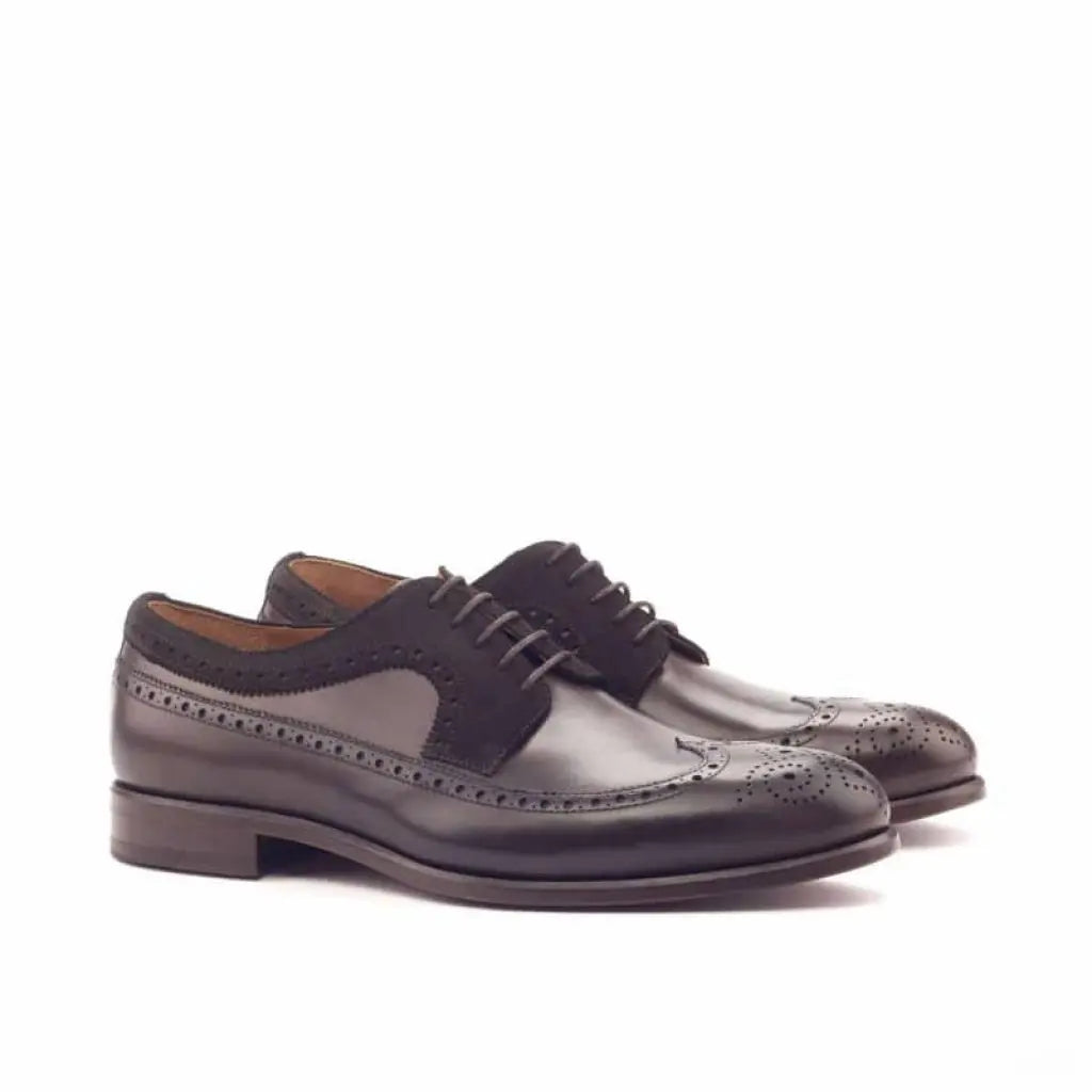 Vellano Leather Suede Strap Brogue Shoe – Brown