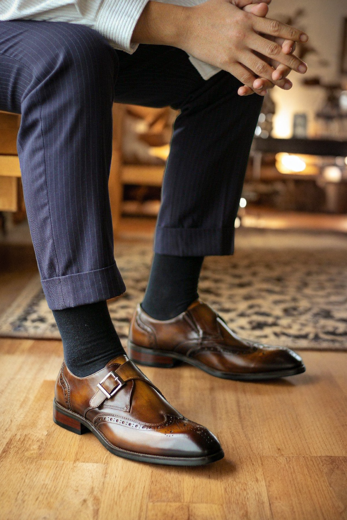 Vellano Regalia Leather Monkstrap Shoes