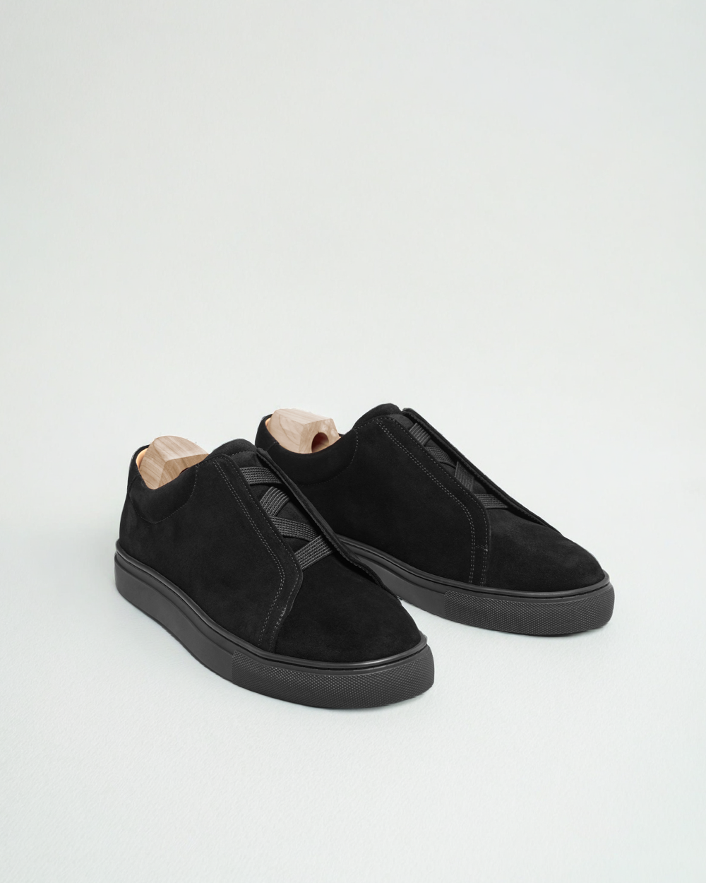 Vellano Alno Black Suede Slip On Sneakers