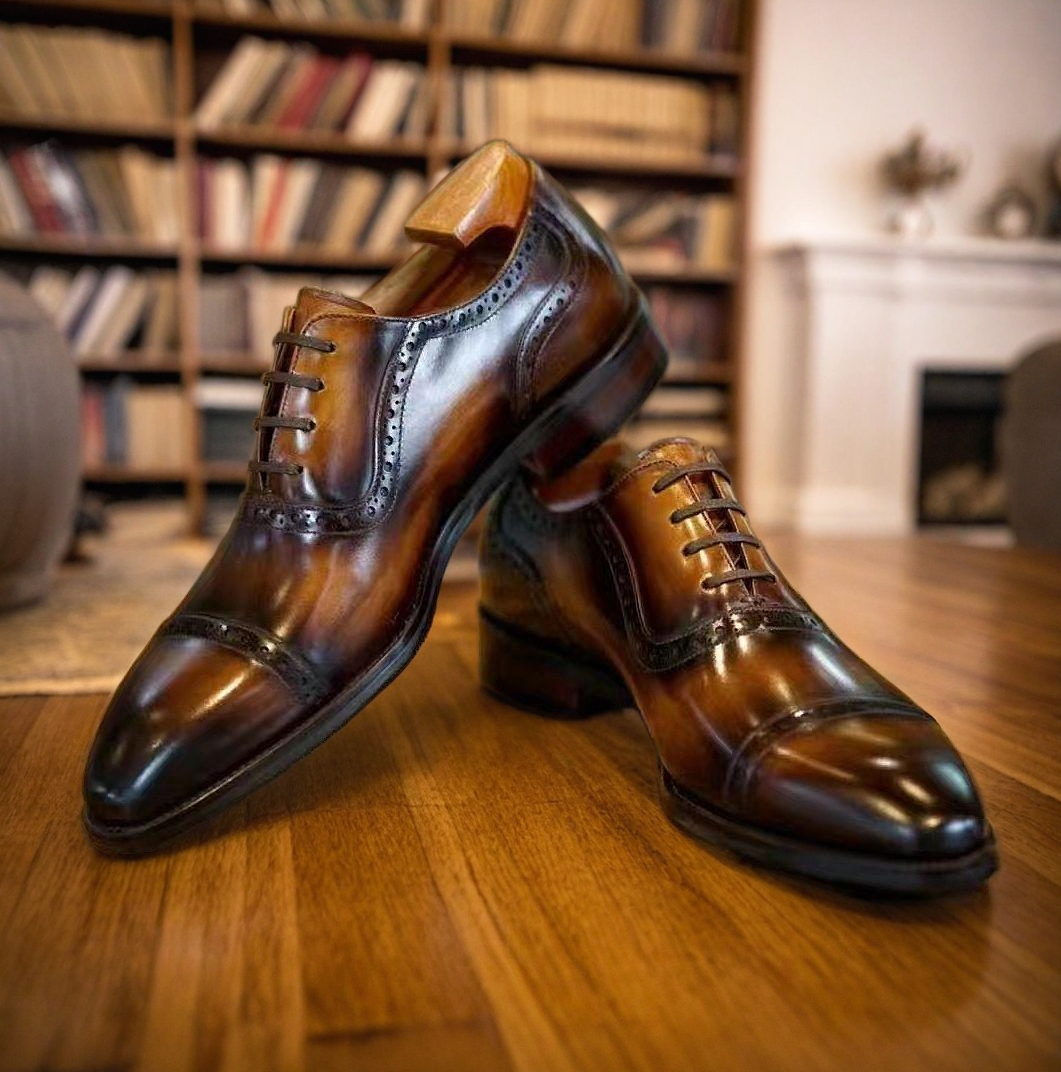 Vellano Somen Leather Brogue Oxford Shoes