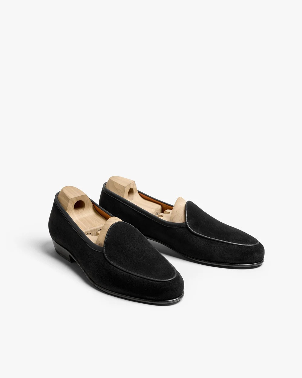 Vellano Black Suede Belgian Loafers
