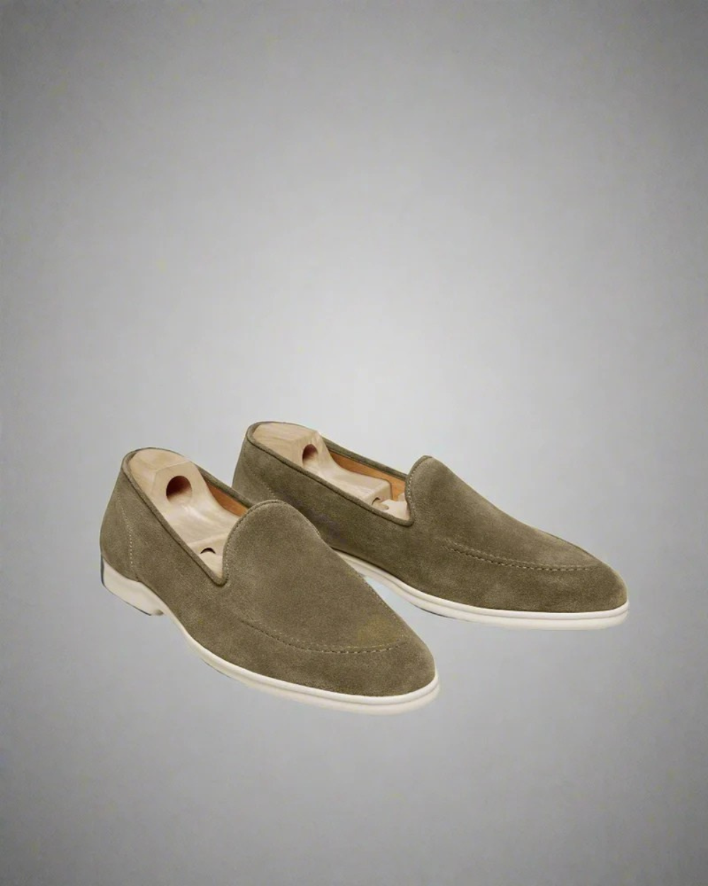 Vellano Branno Moss Green Suede Loafers