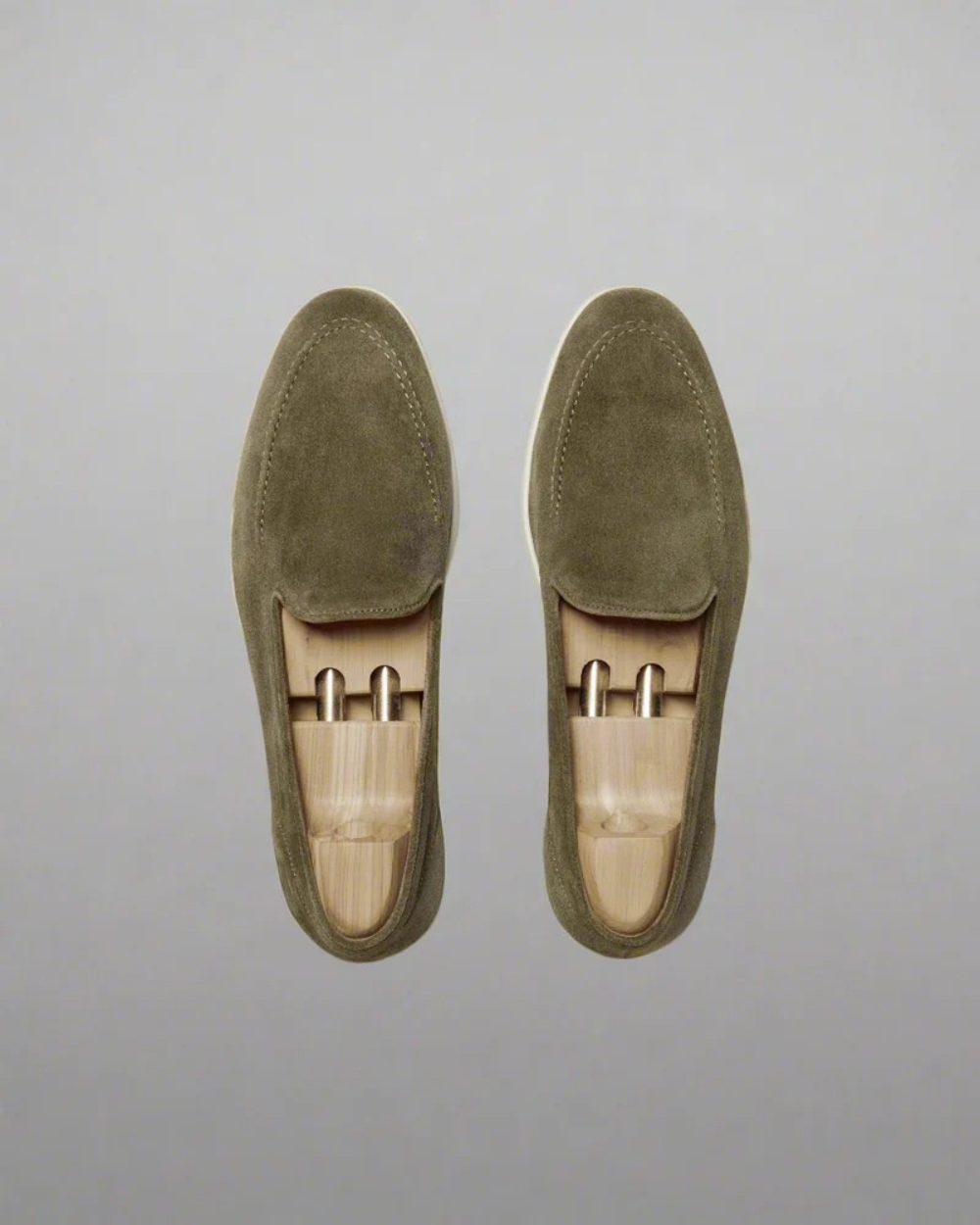 Vellano Branno Moss Green Suede Loafers
