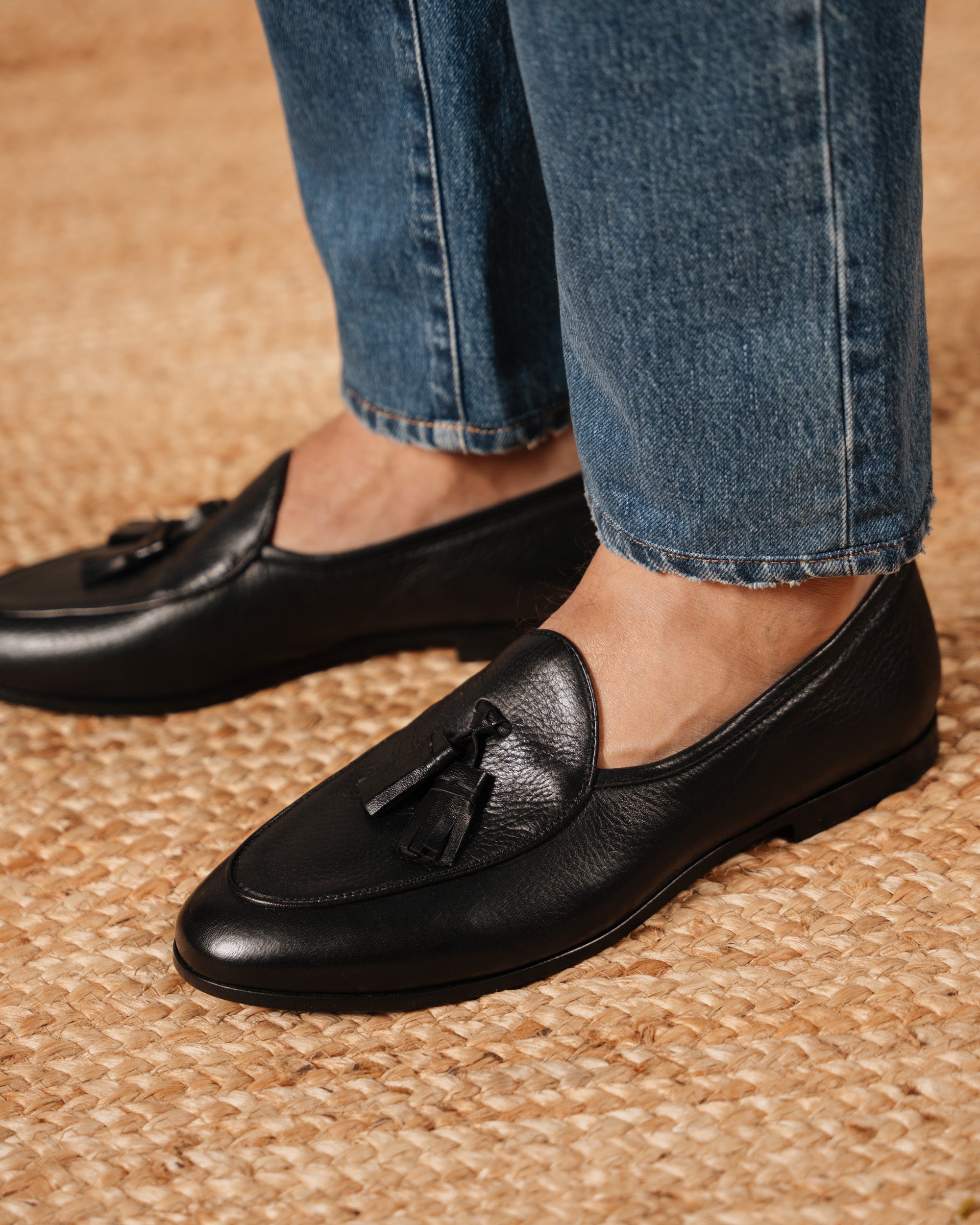 Vellano Bellagio Black Leather Loafers