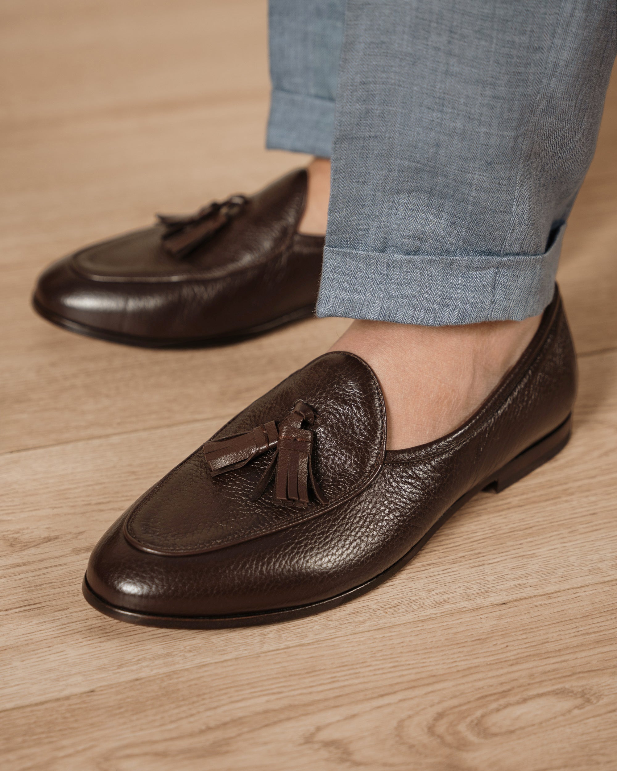 Vellano Bellagio Dark Brown Leather Loafers