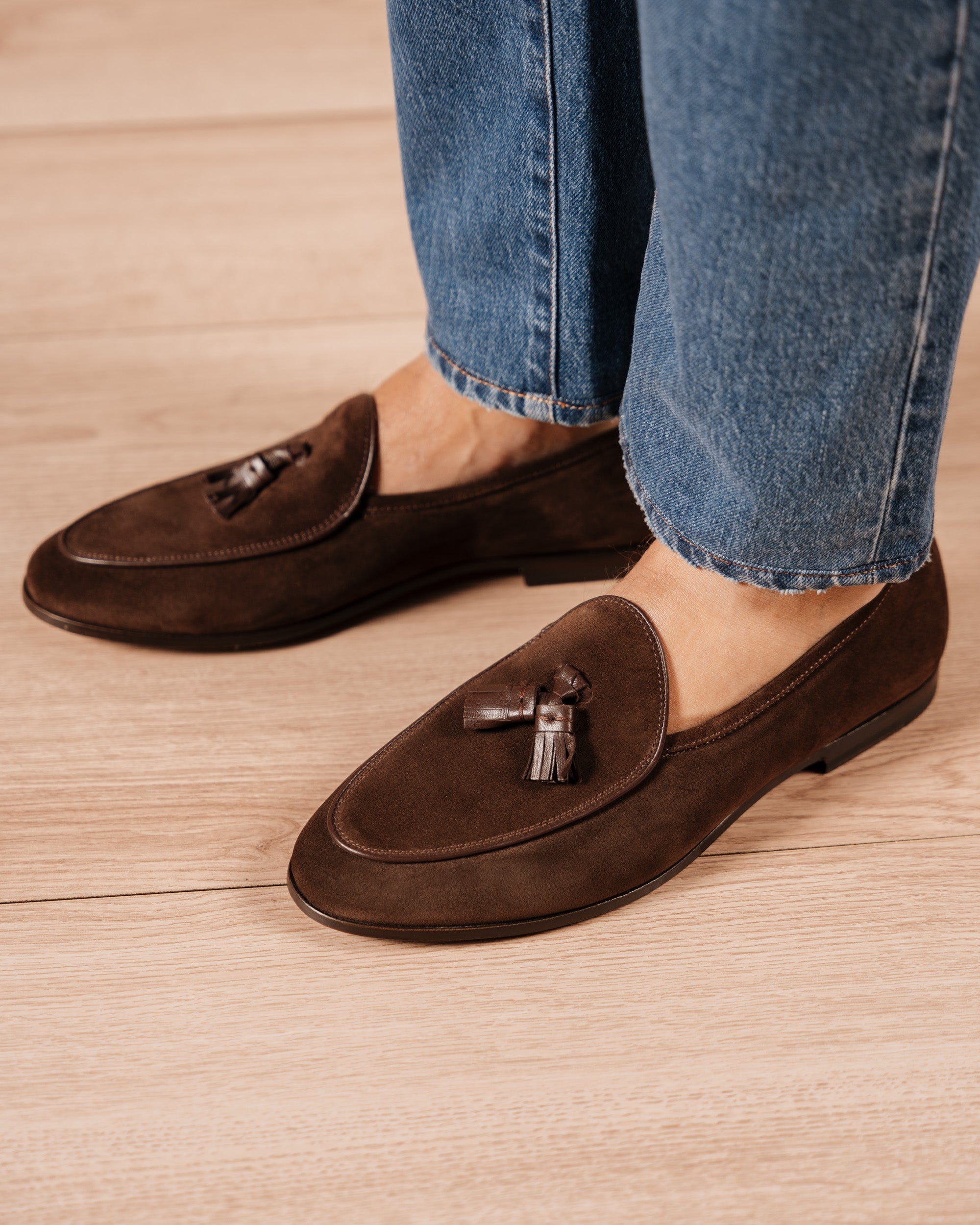 Vellano Bellagio Dark Brown Suede Loafers