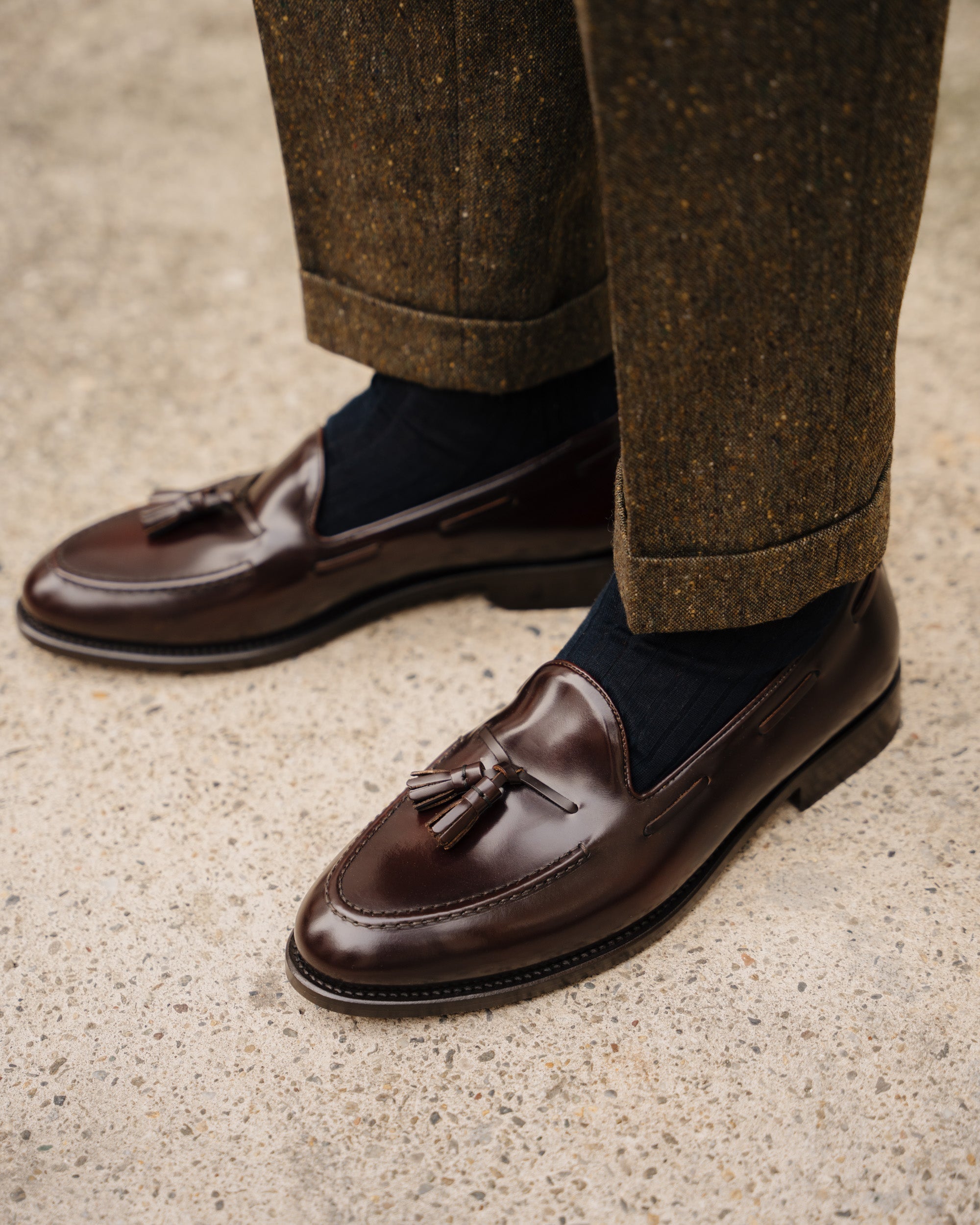 Vellano Halverton Burgundy Brown Tassel Loafers