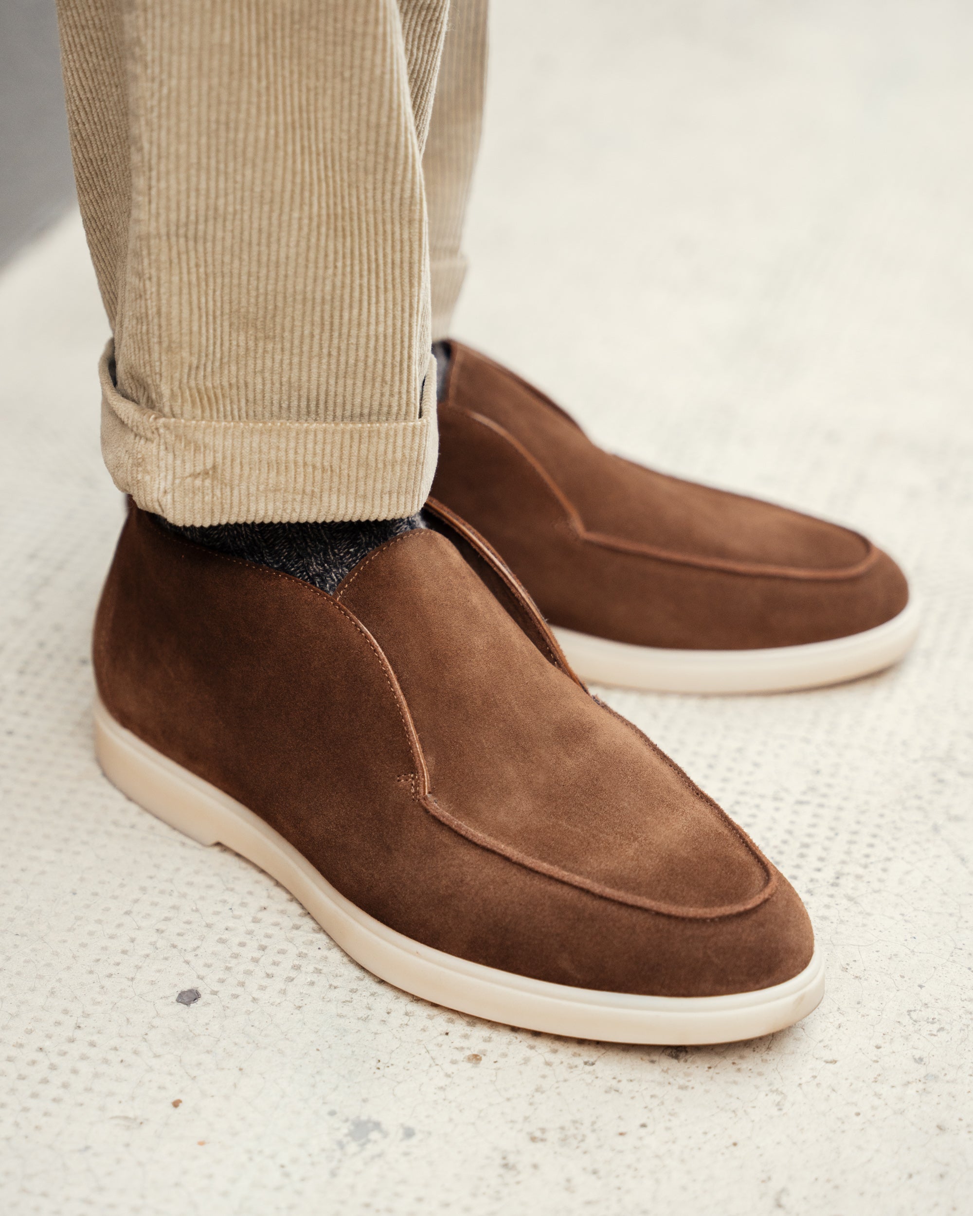 Vellano Brown Suede Loafers