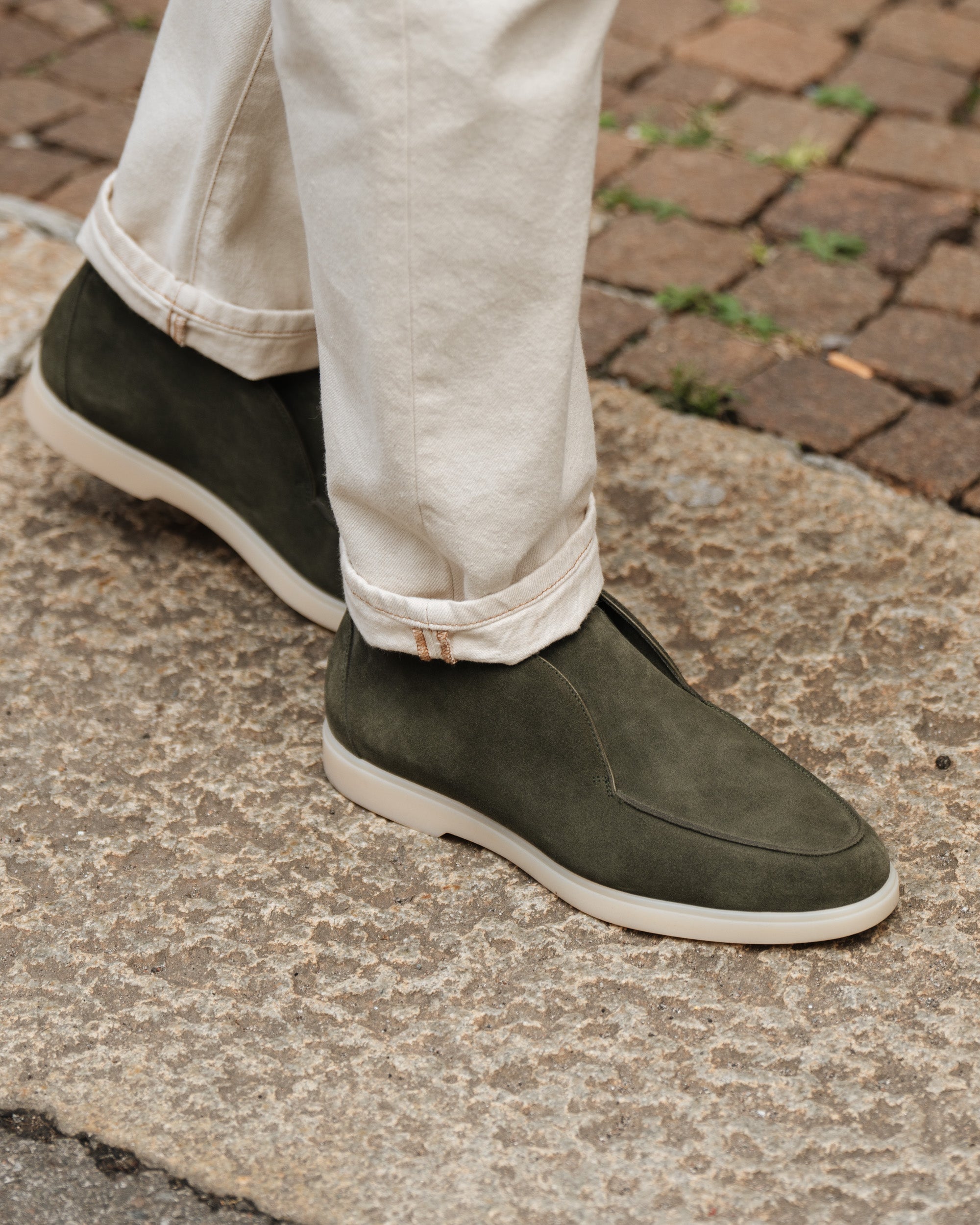 Vellano Bramleigh Green Suede Loafers