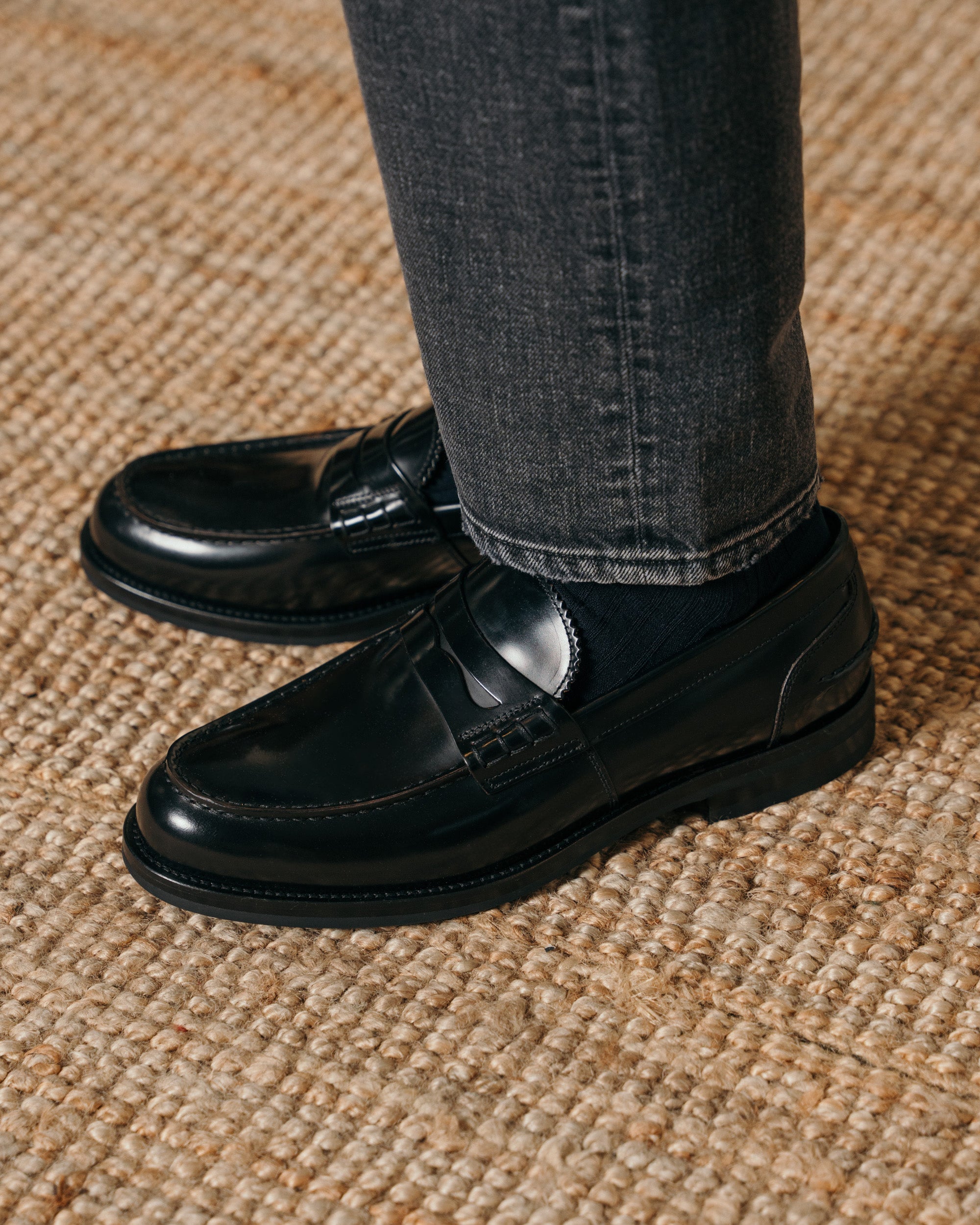 Vellano Harrowmere Heritage Black Penny Loafers