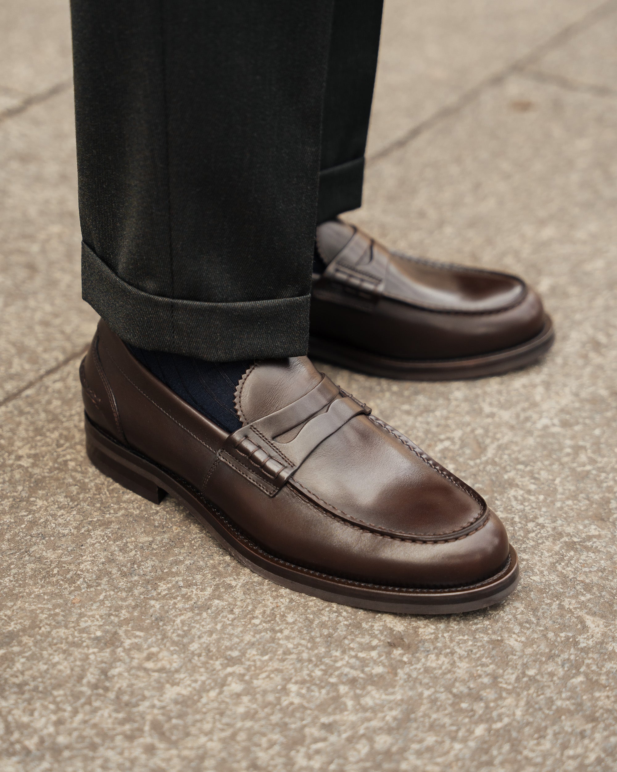 Vellano Harrowmere Heritage Penny Loafers – Dark Brown