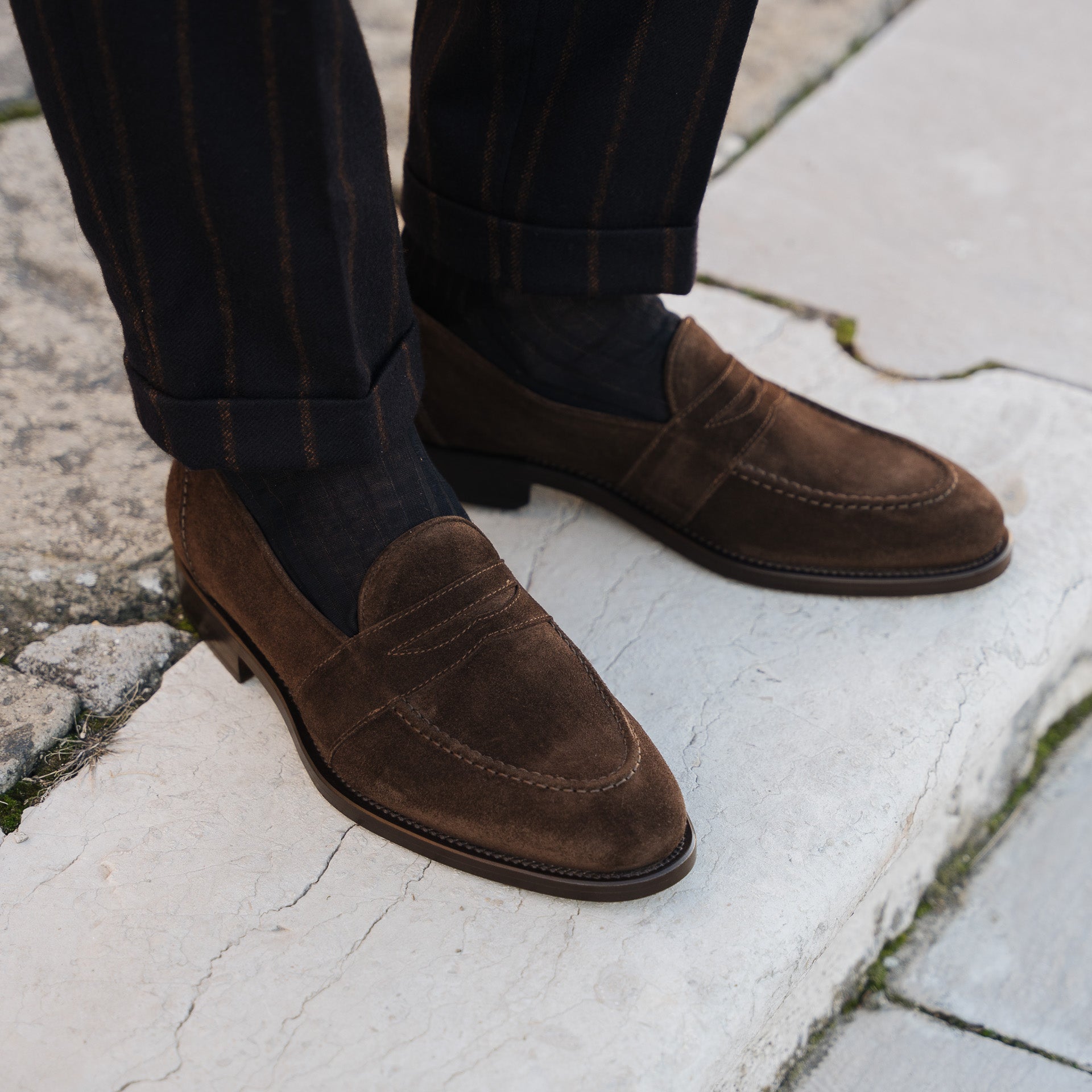 Vellano Harrowmere Sentinel Dark Brown Suede Loafers
