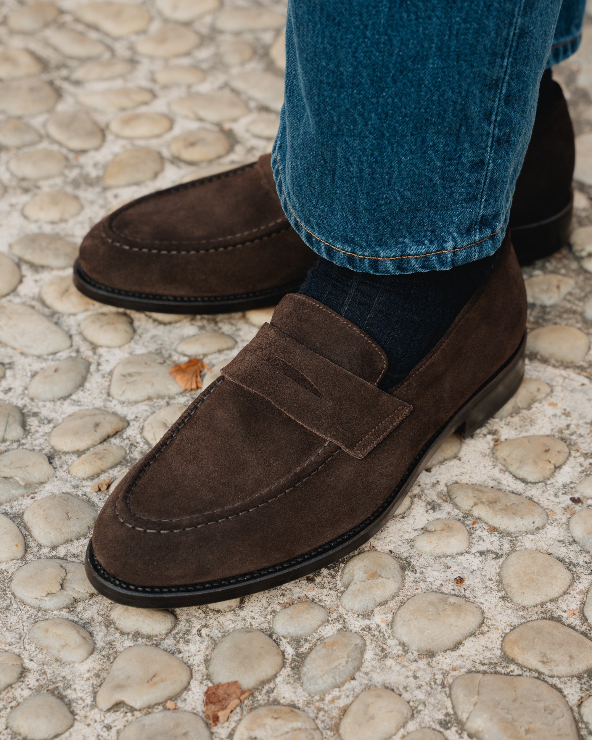 Vellano Harrowmere Suede Penny Loafers