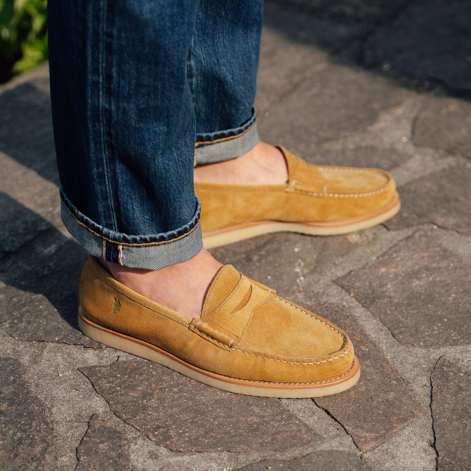 Vellano Beige Suede Loafers
