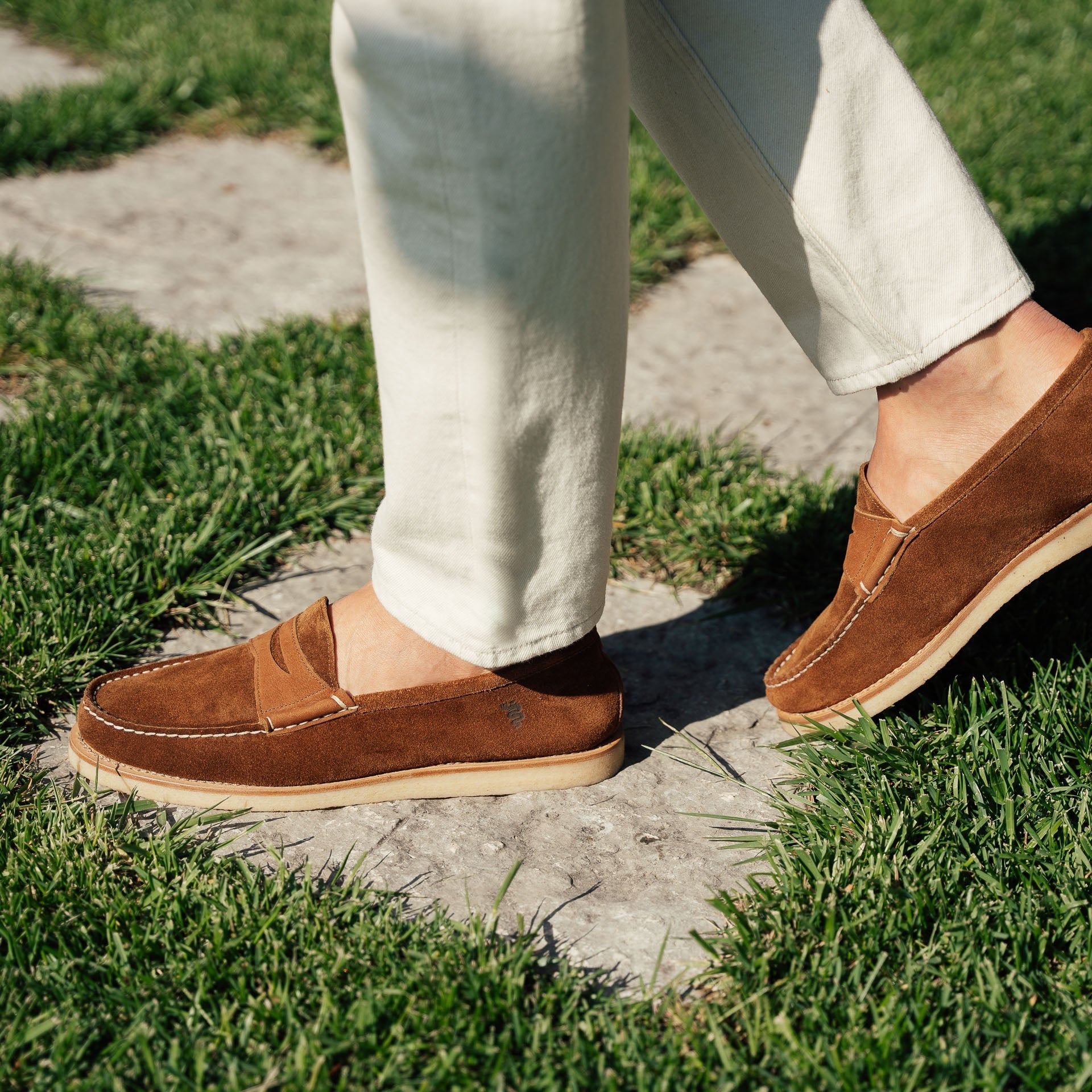 Vellano Tobacco Suede Loafers