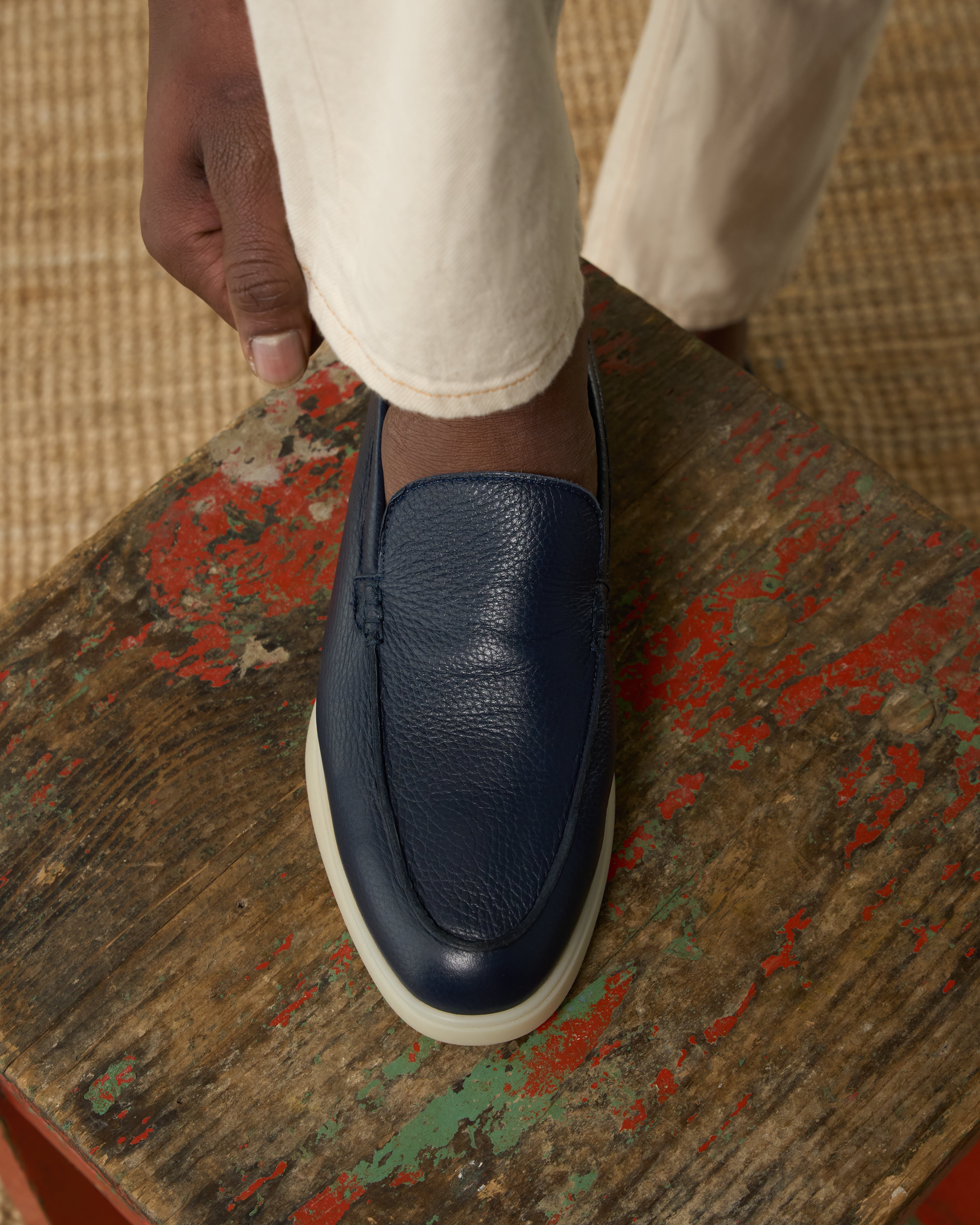 Vellano Calbridge Deer Leather Loafers in Blue