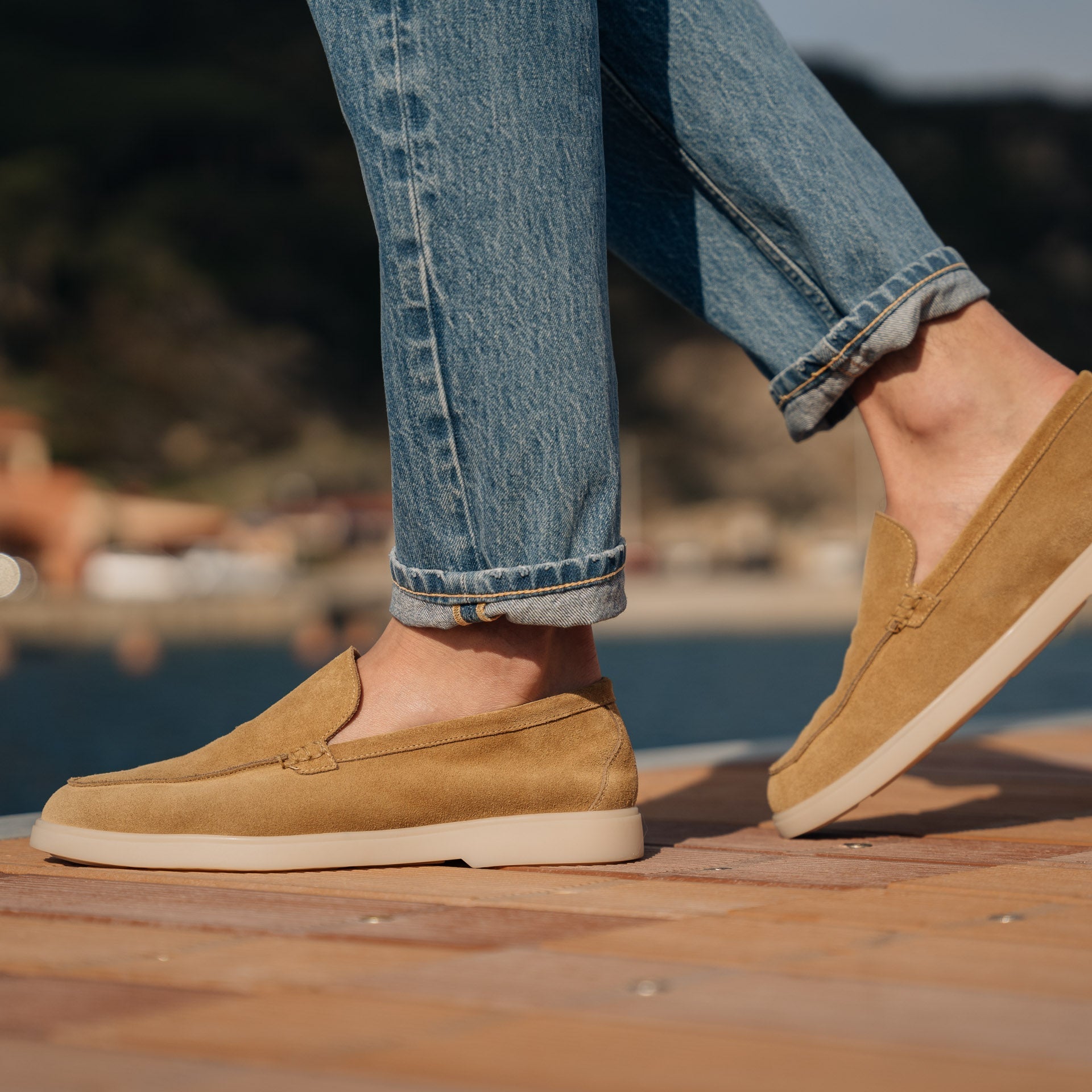 Vellano Calbridge Suede Loafers in Beige