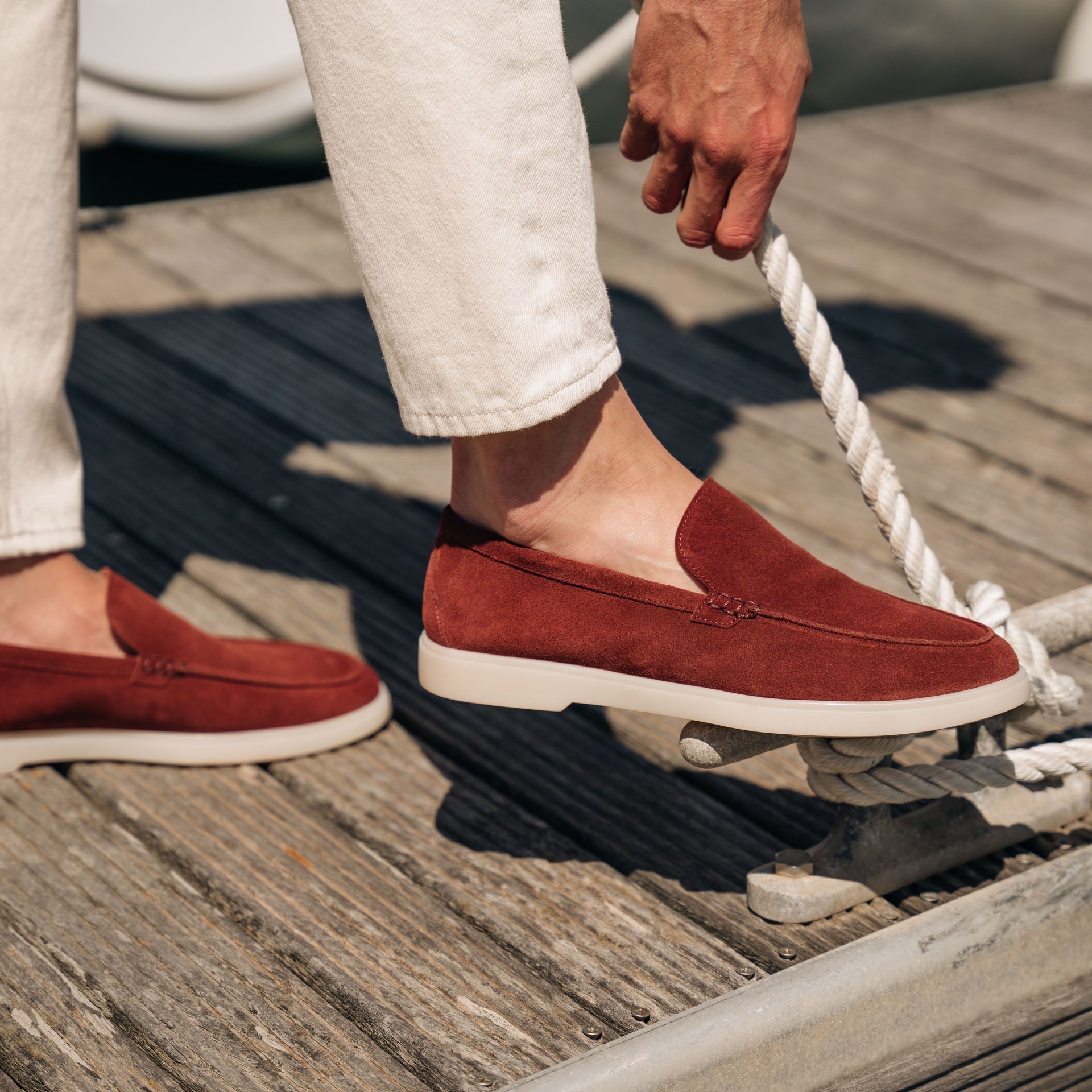 Vellano Calbridge Suede Loafers in Red