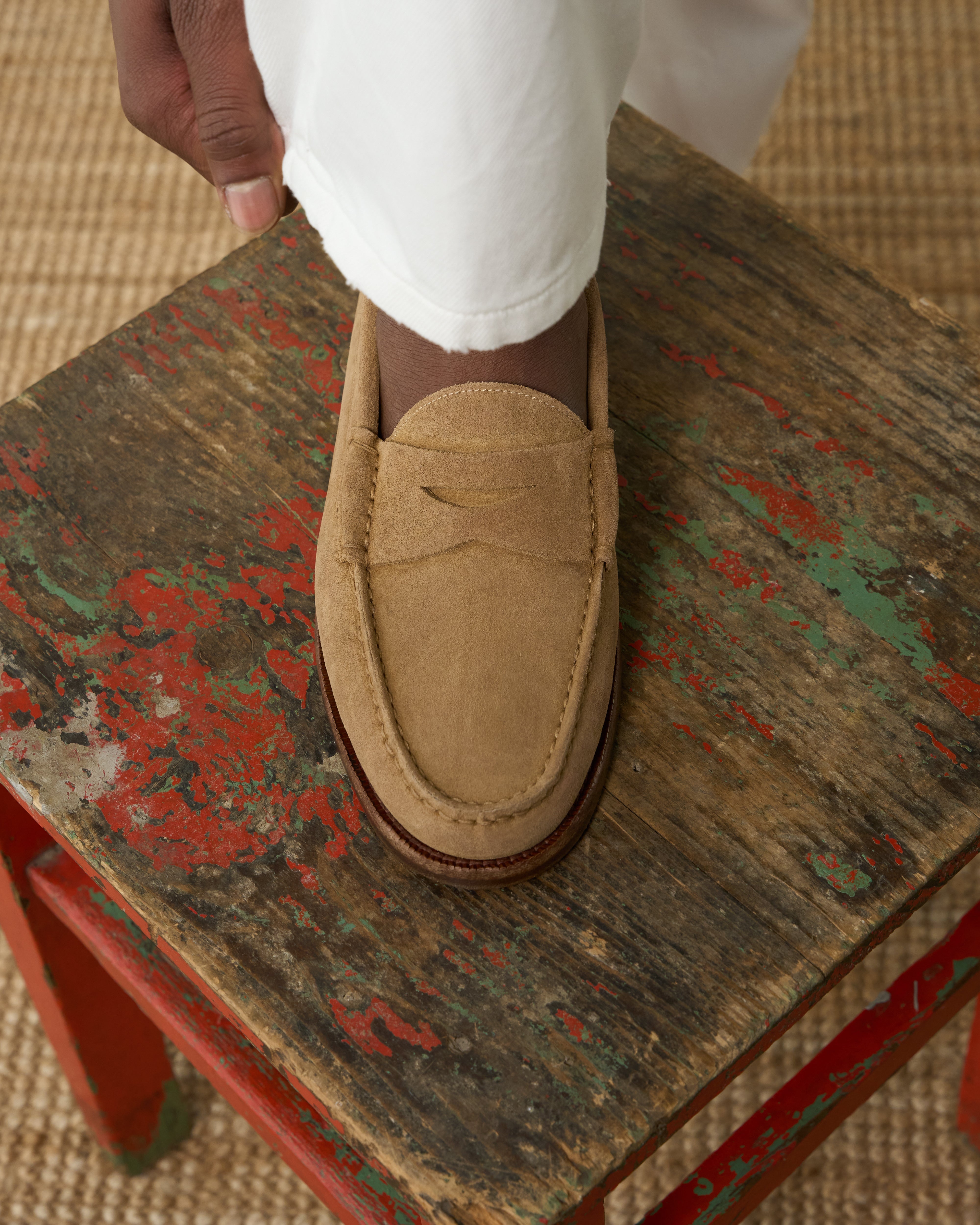 Vellano Beige Penny Loafers