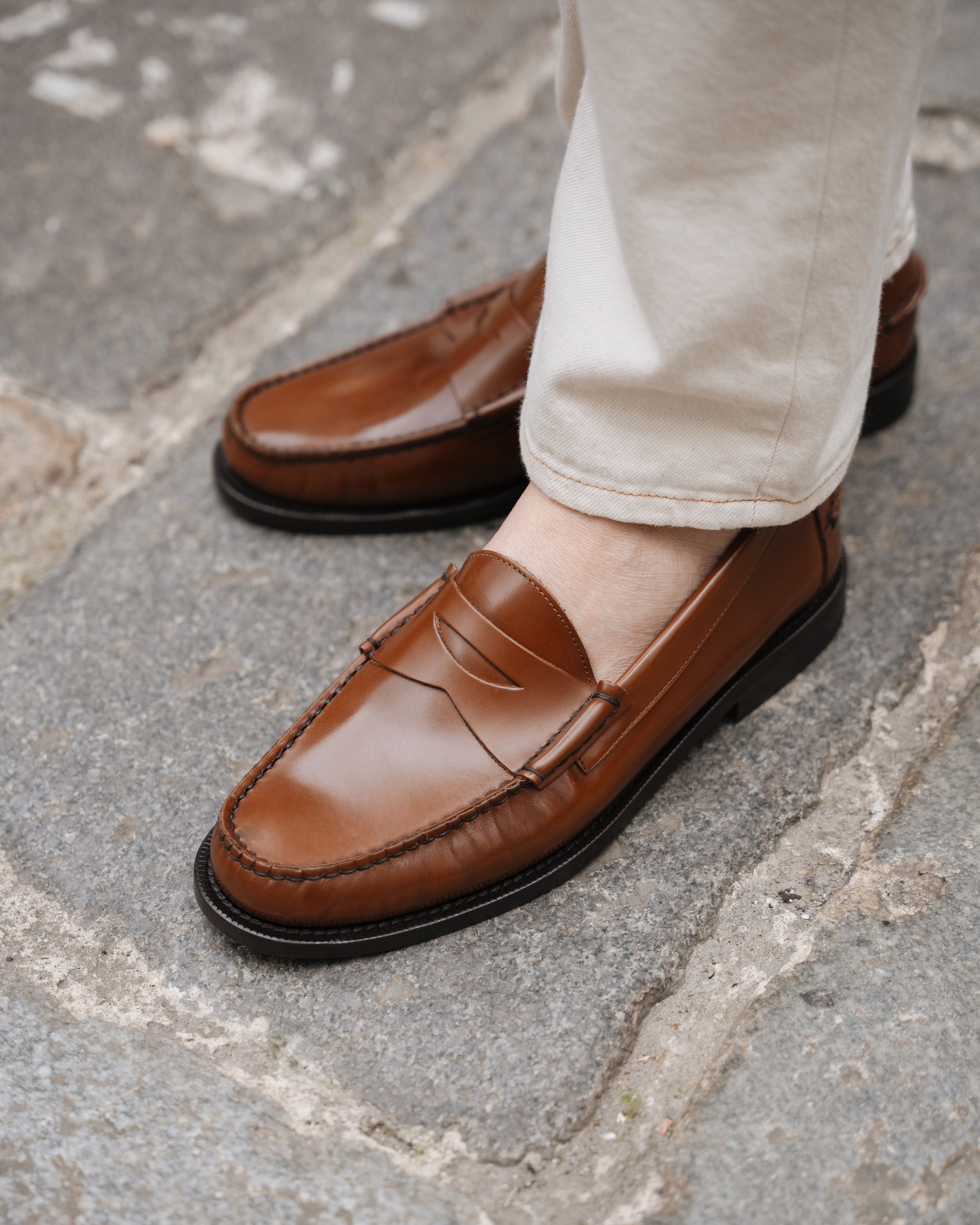 Vellano Cognac Penny Loafers