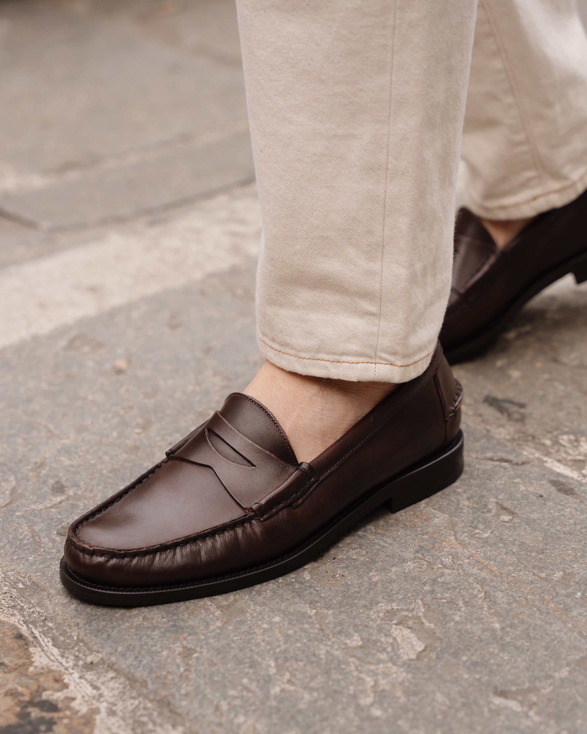 Vellano Dark Brown Penny Loafers
