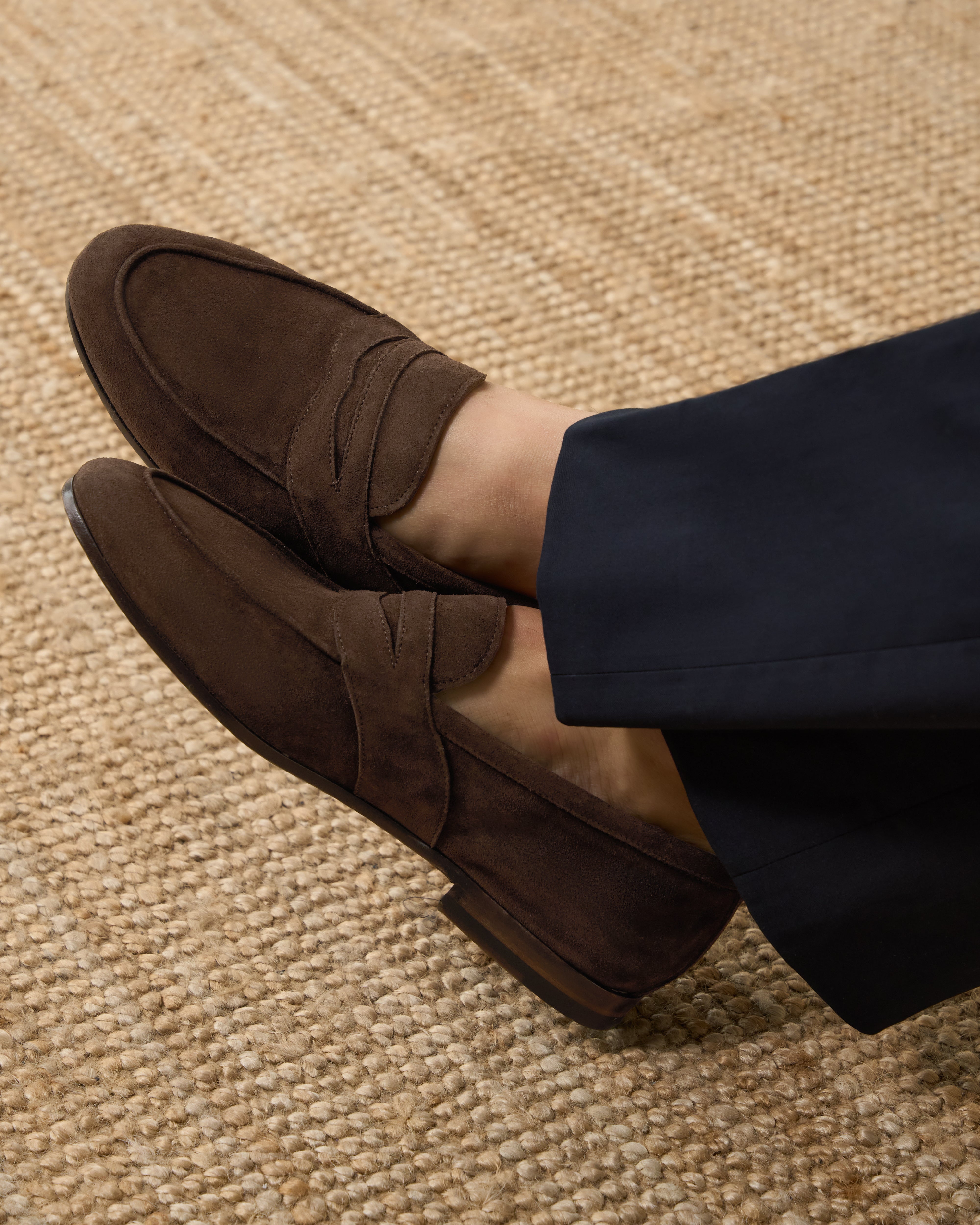 Vellano Deep Brown Suede Loafers