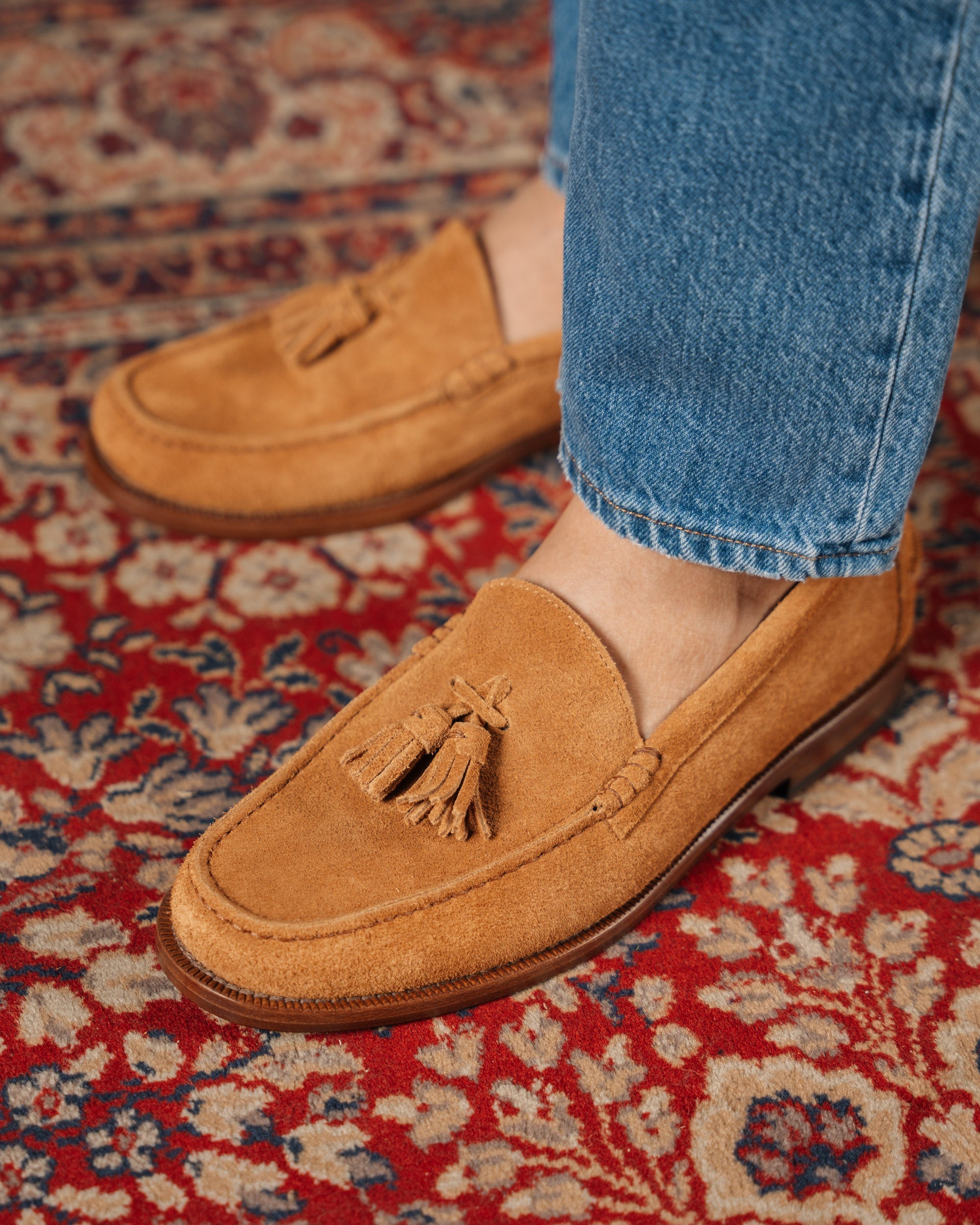 Vellano Marusee Beige Suede Loafers