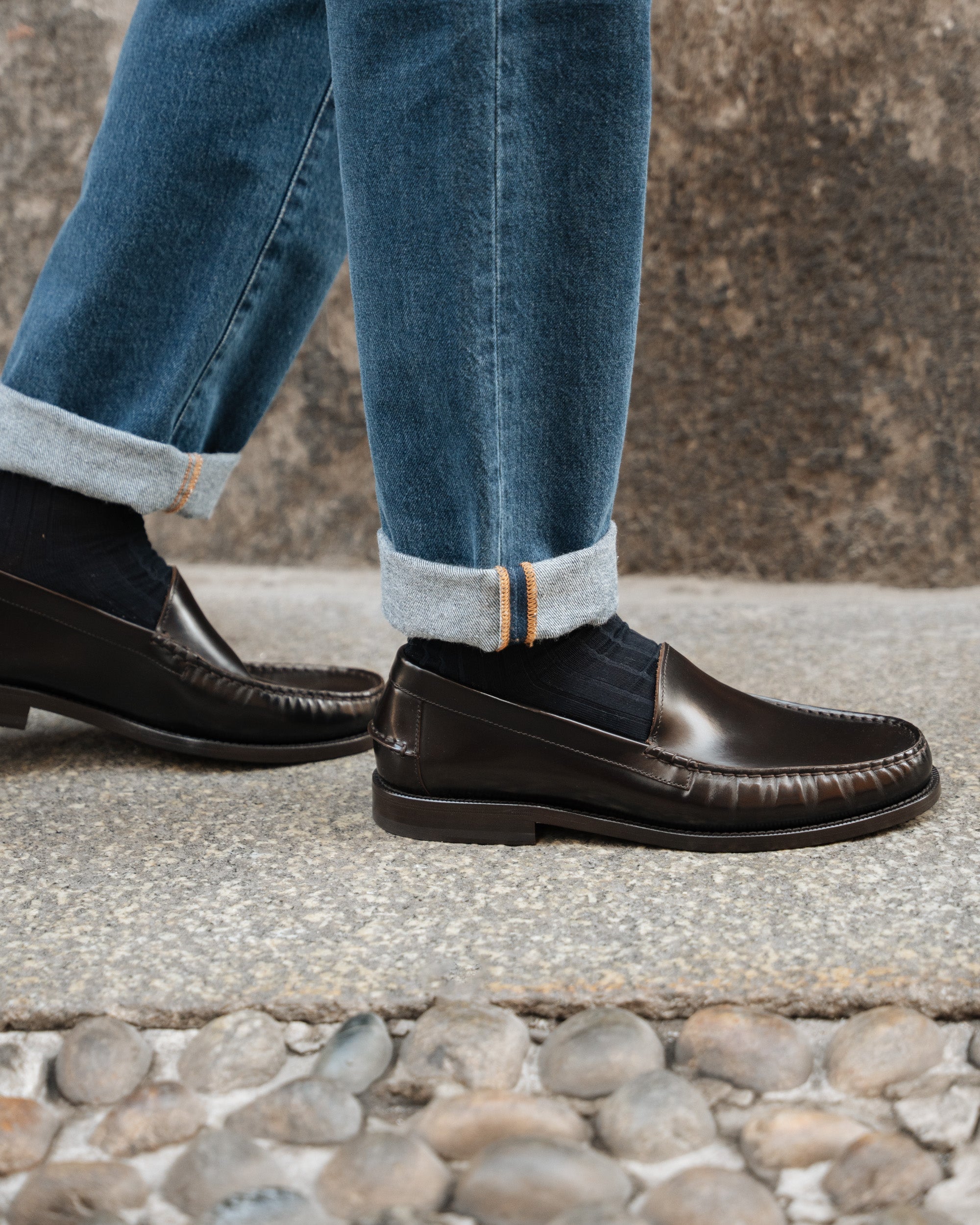 Vellano Harrowmere Abraded Leather Penny Loafers