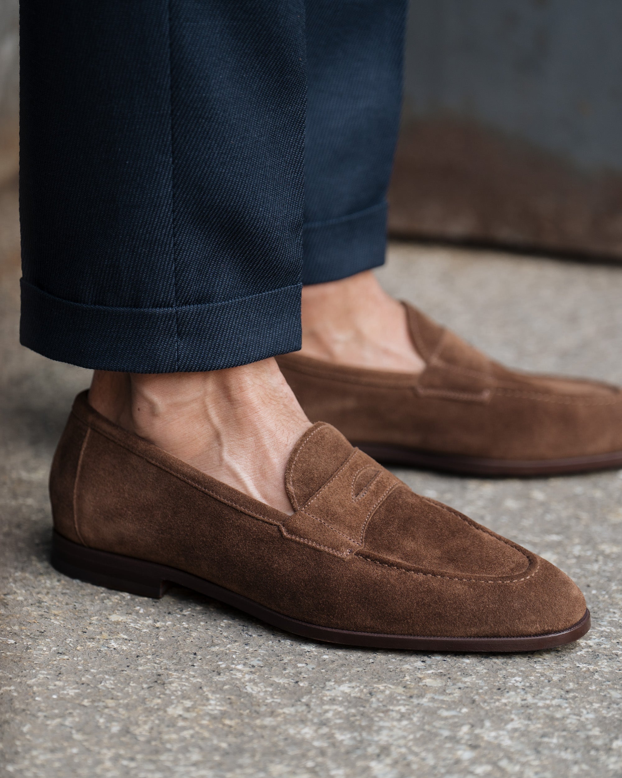 Vellano Pattee Dark Brown Suede Loafers