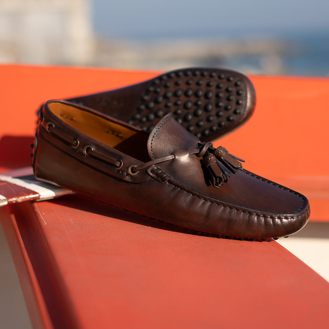 Vellano Eldwynd Tassel Moccasins in Dark Brown
