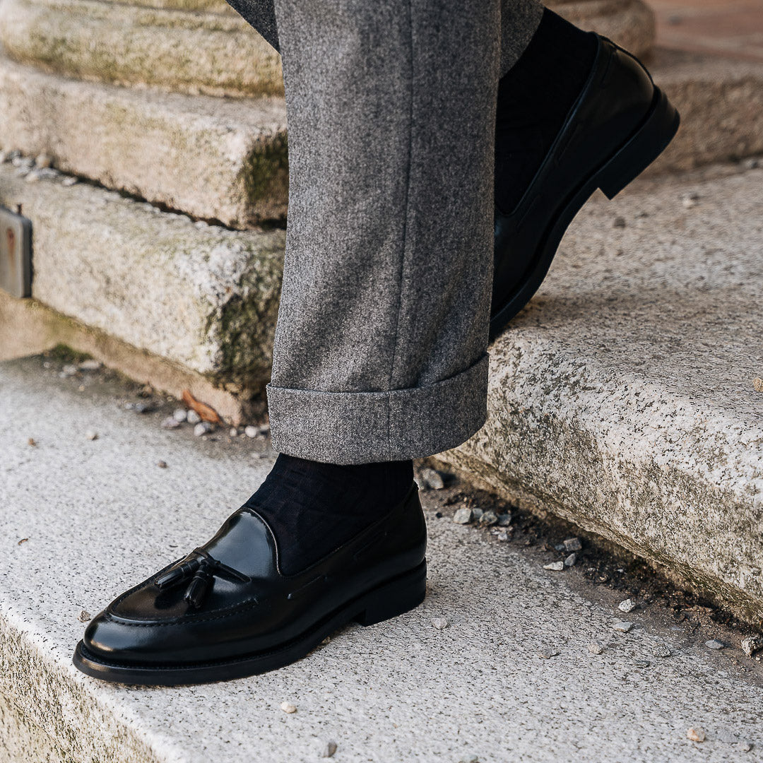 Vellano Halverton Black Abraded Tassel Loafers