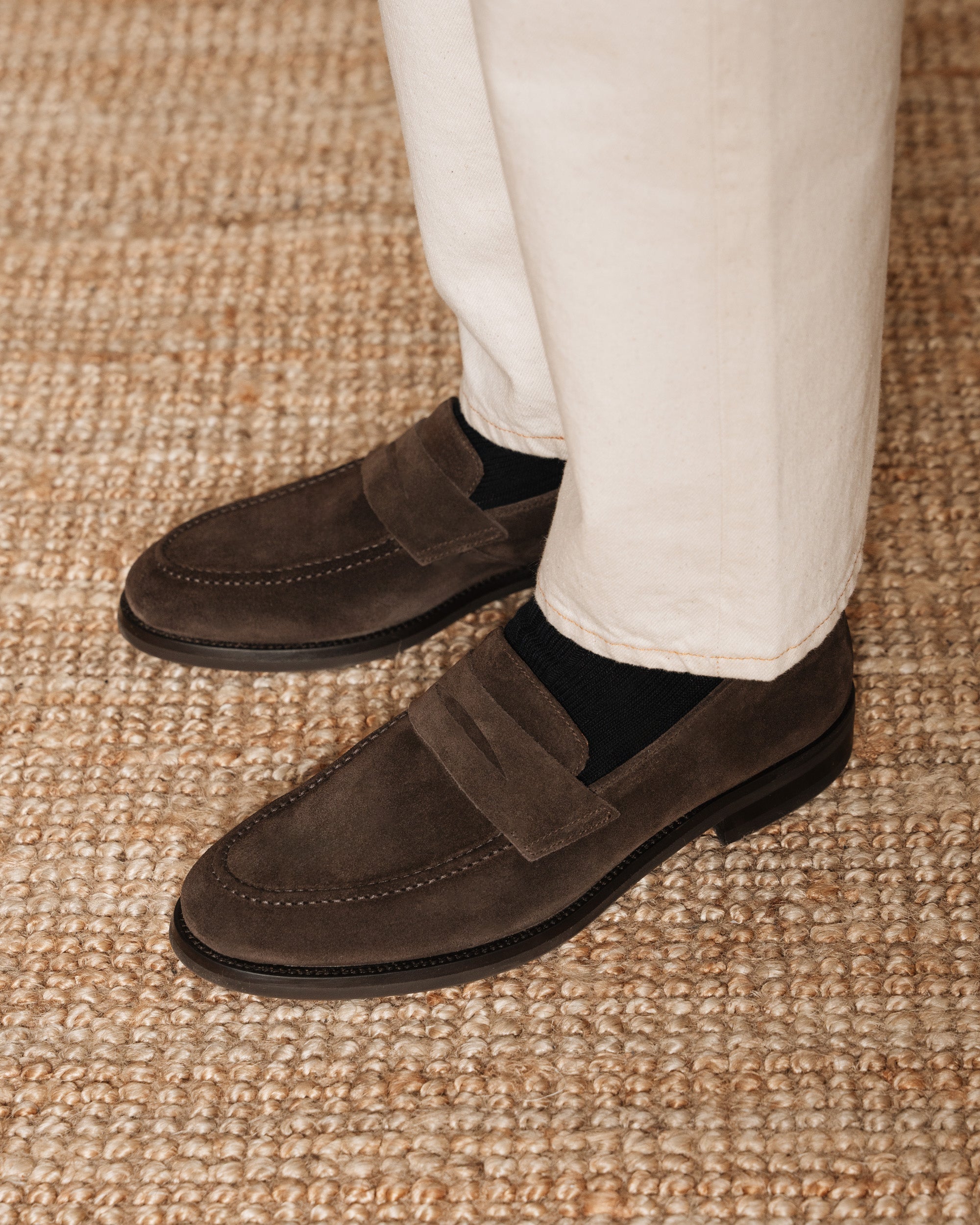 Vellano Harrowmere Tapered Dark Brown Suede Loafers