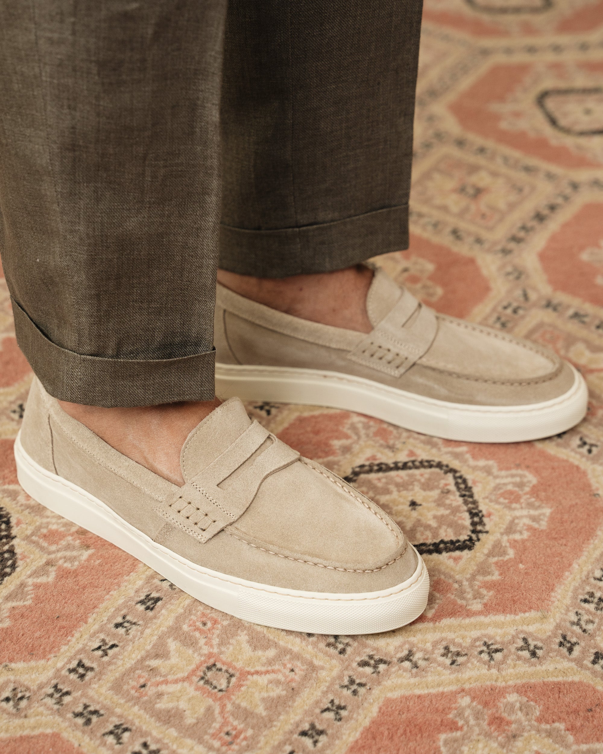 Vellano Marlewyn Suede Loafers in Beige
