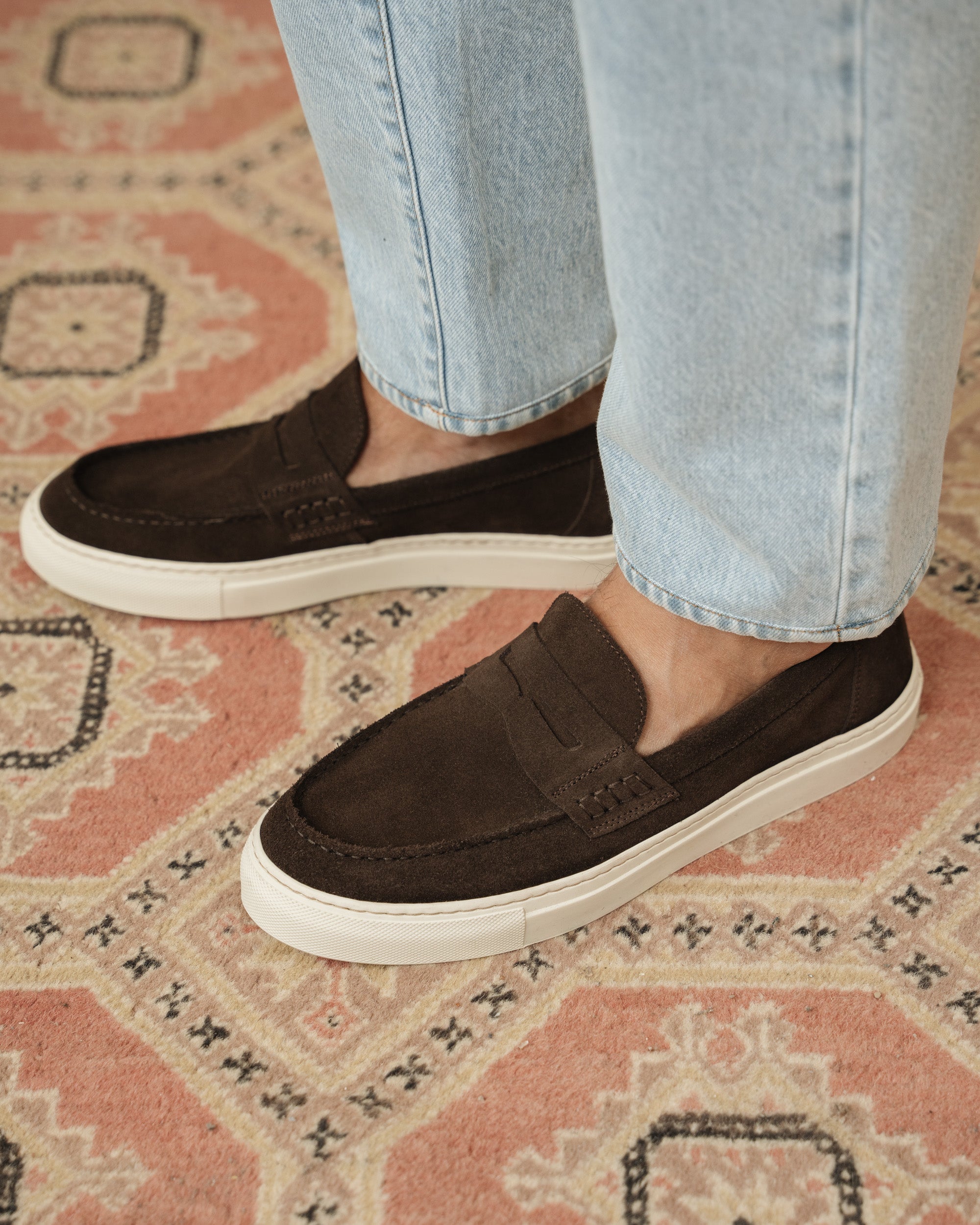 Vellano Marlewyn Suede Loafers in Dark Brown
