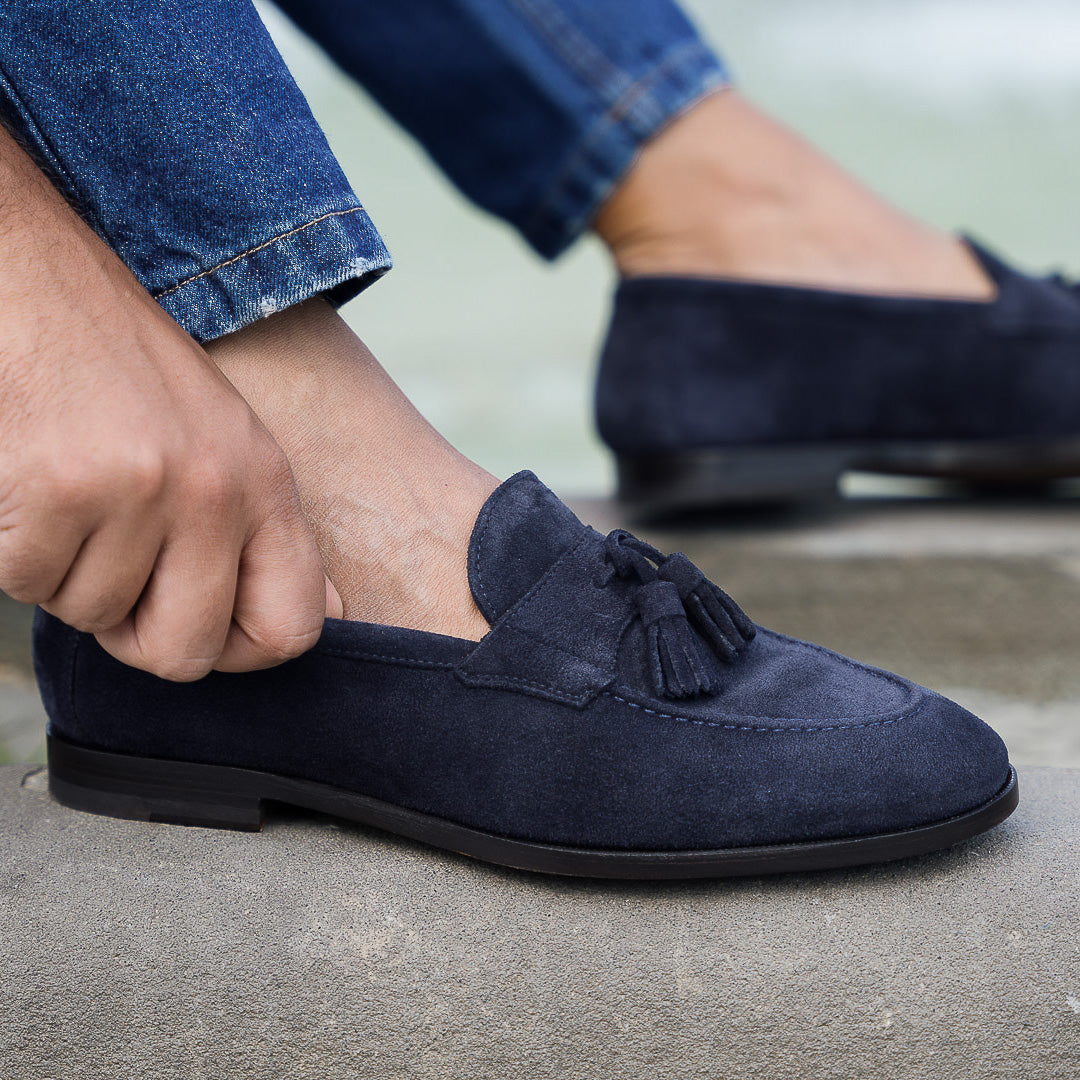 Vellano Straccadent Blue Suede Loafers