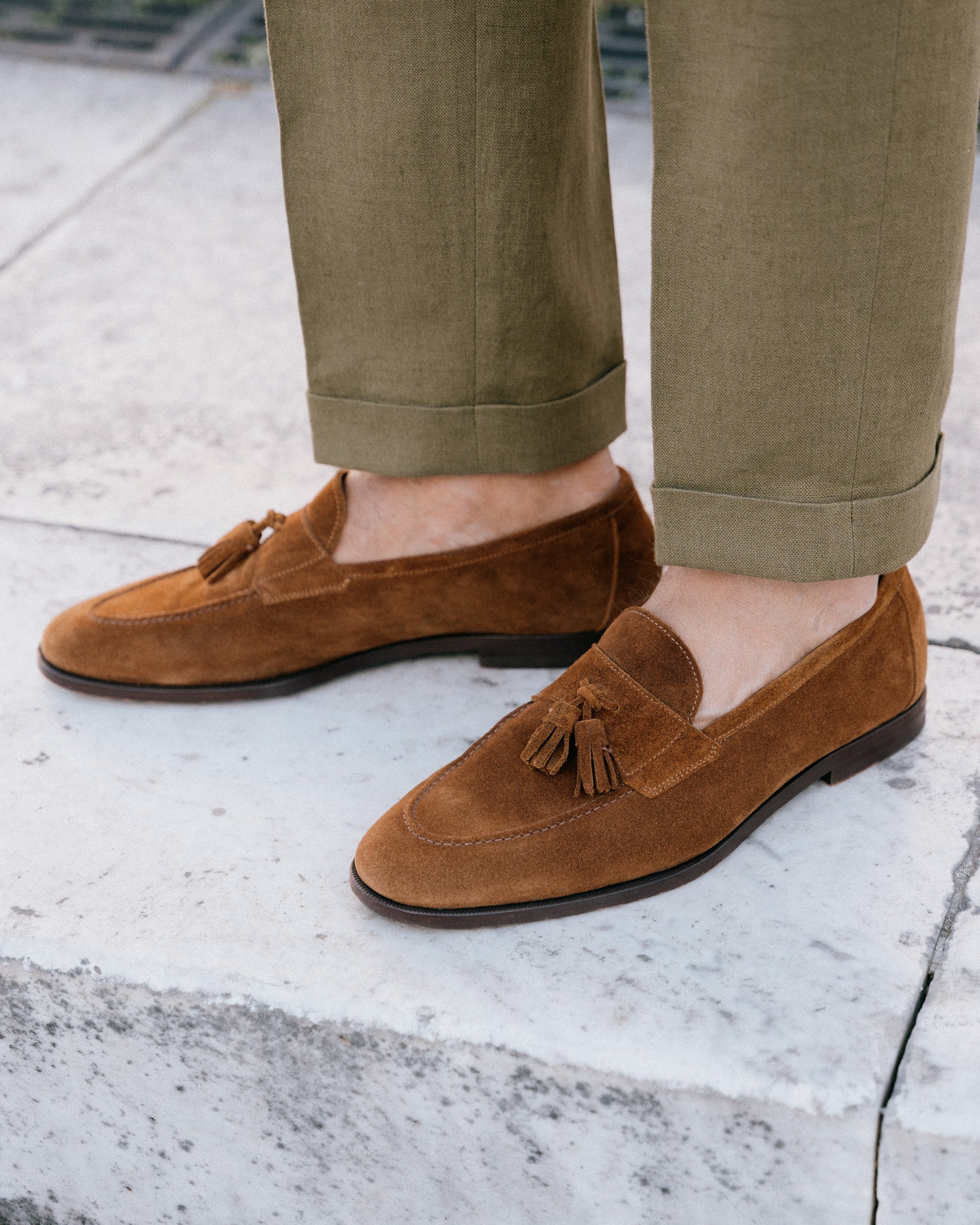 Vellano Straccadent Tobacco Suede Loafers