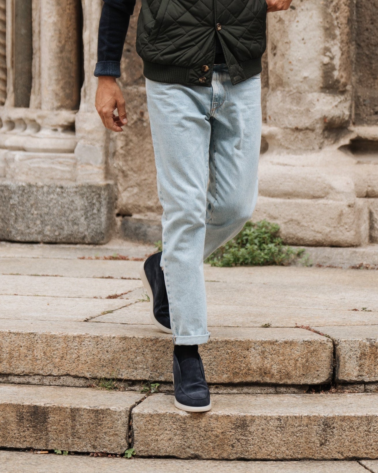 Vellano Bramleigh Blue Suede Loafers
