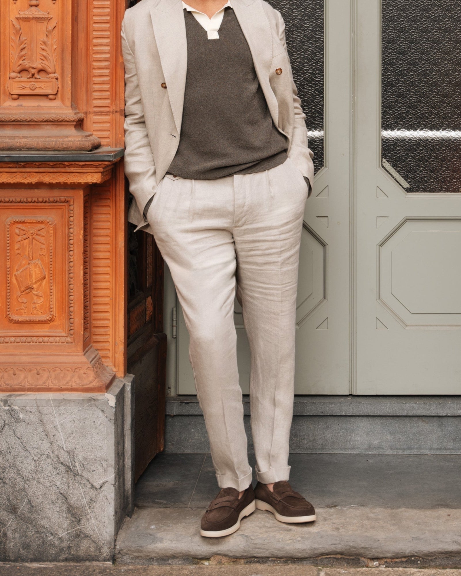 Vellano Ashmere Suede Loafers in Dark Brown