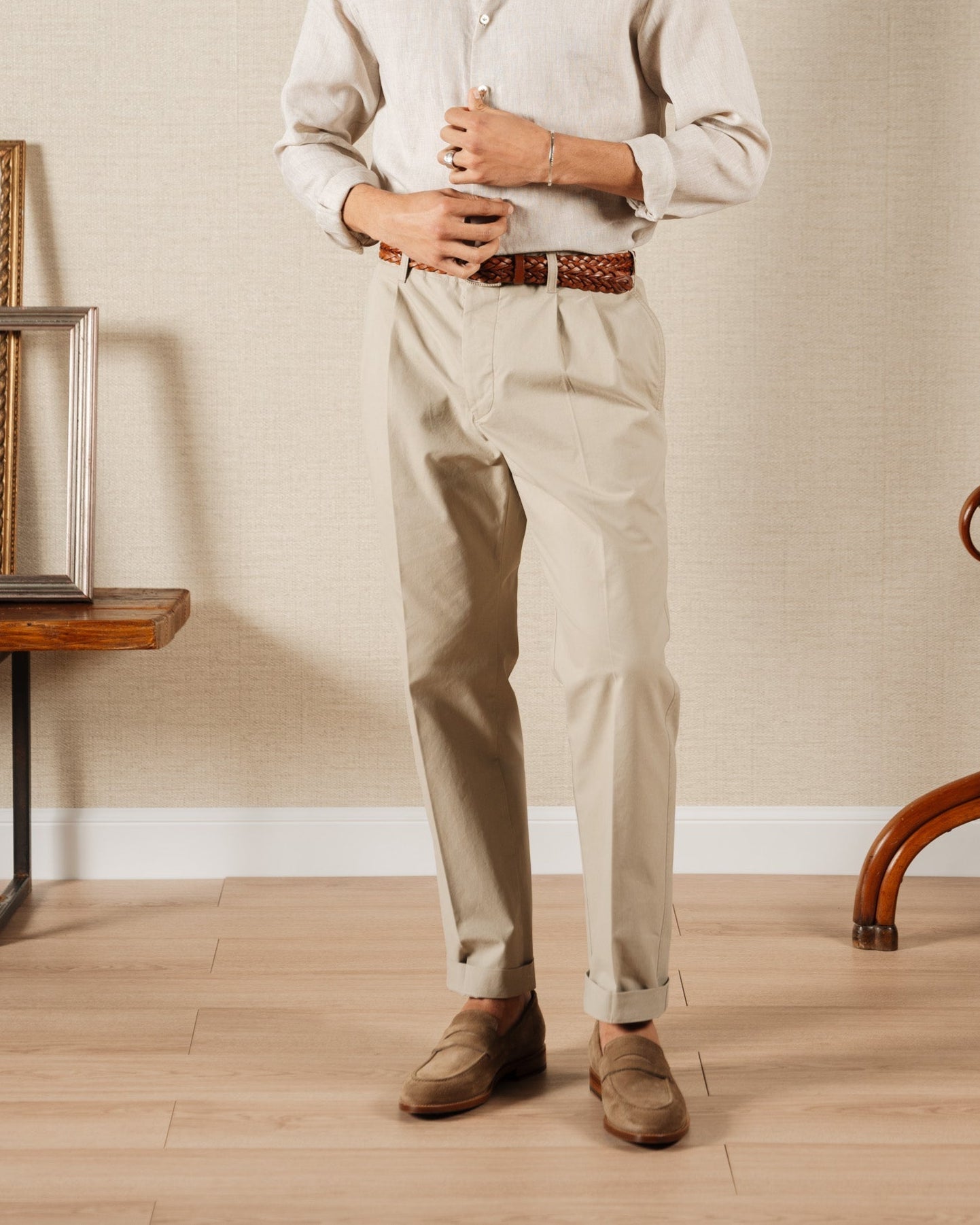 Vellano Harrowmere Sand Suede Penny Loafers