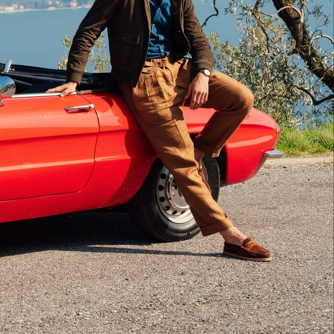 Vellano Brown Suede Loafers