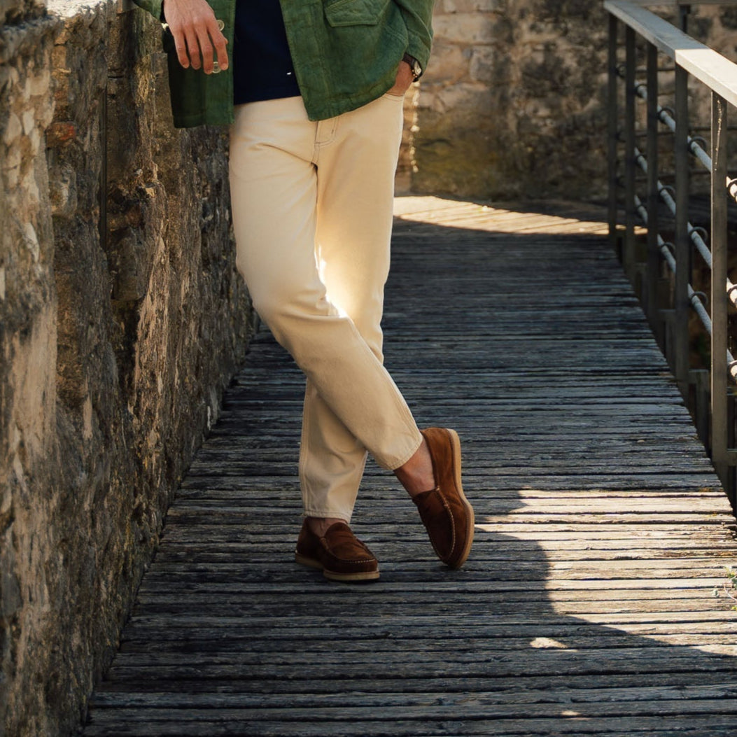 Vellano Tobacco Suede Loafers