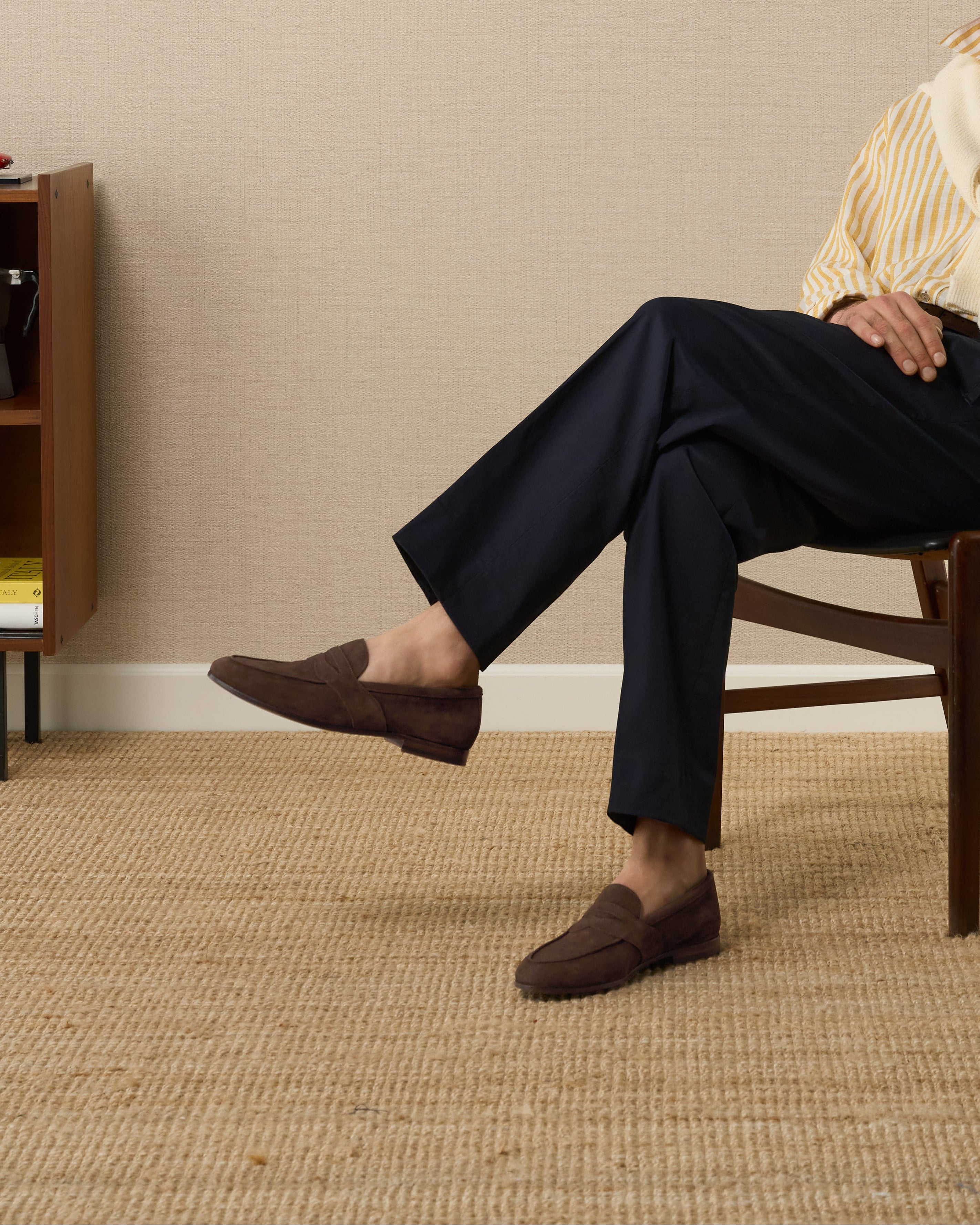 Vellano Deep Brown Suede Loafers
