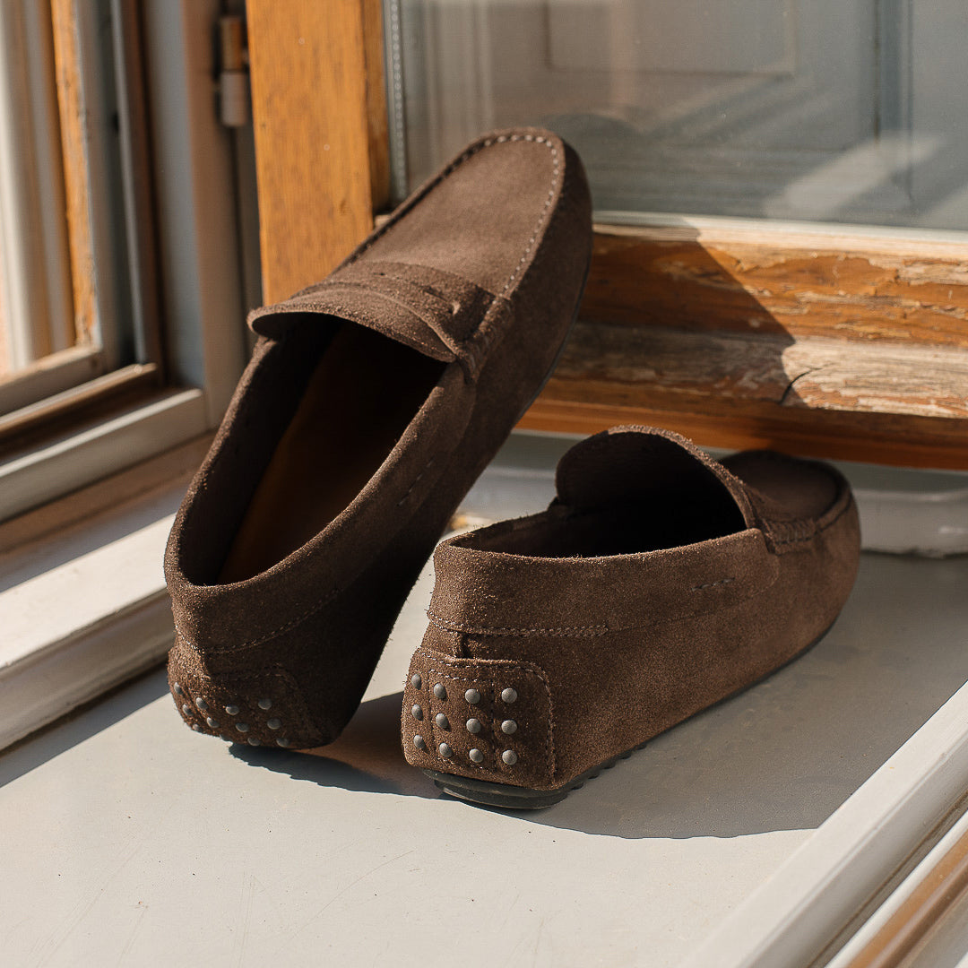 Vellano Eldwynd Dark Brown Suede Moccasins