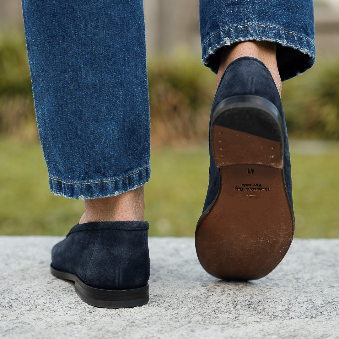 Vellano Pattee Blue Suede Loafers