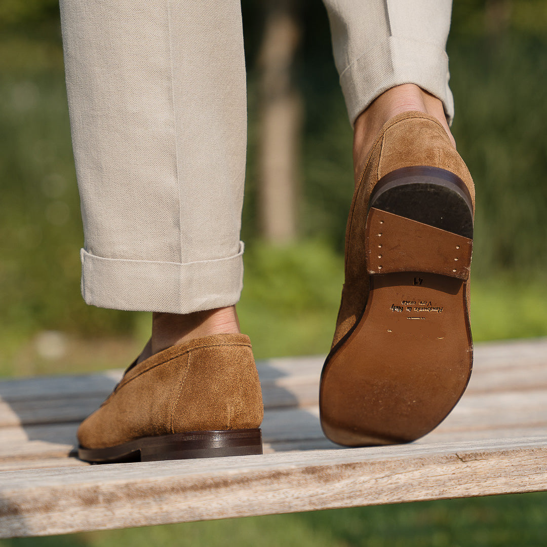 Vellano Pattee Tobacco Suede Loafers